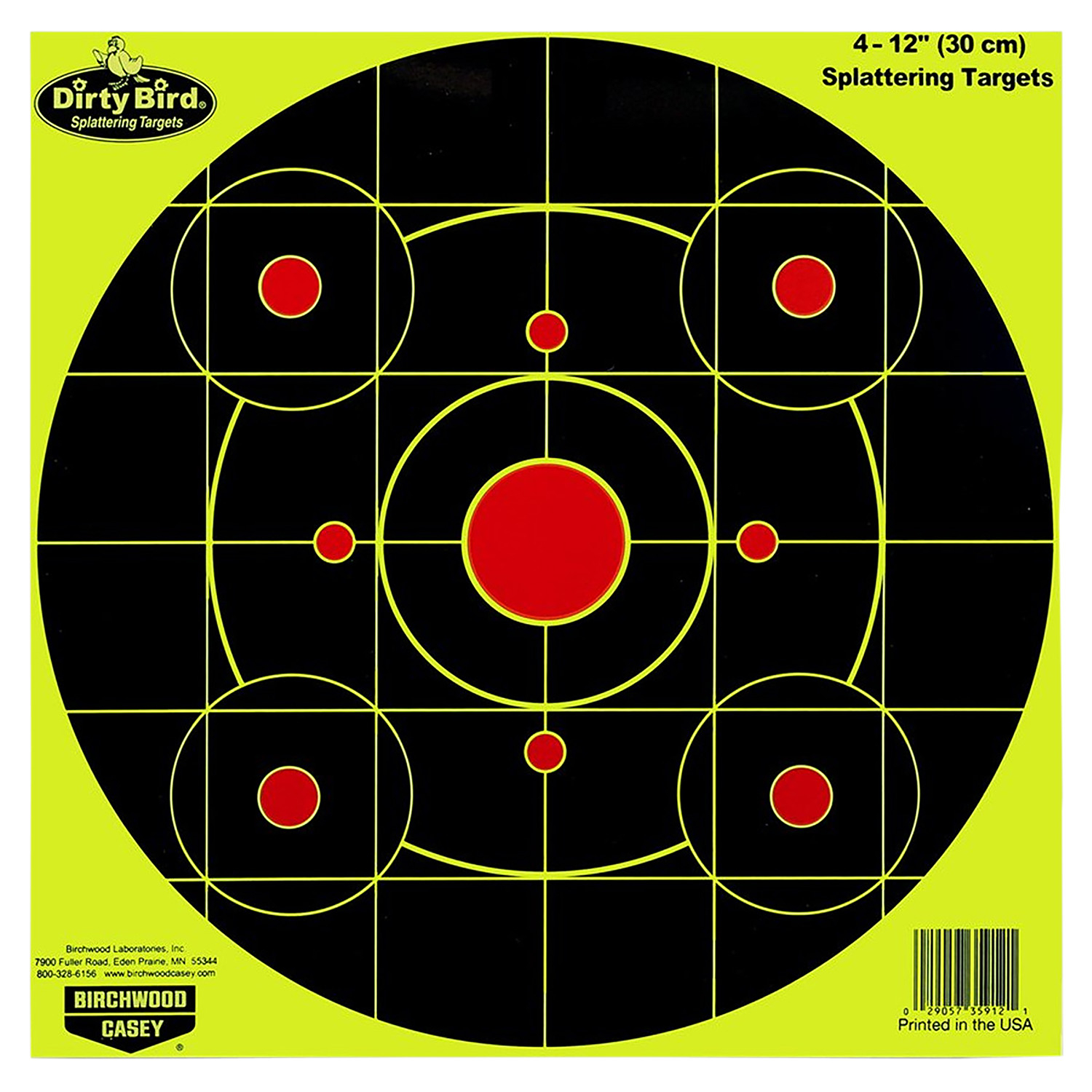 Birchwood Casey Dirty Bird 12 Bullseye Paper Target 25PK