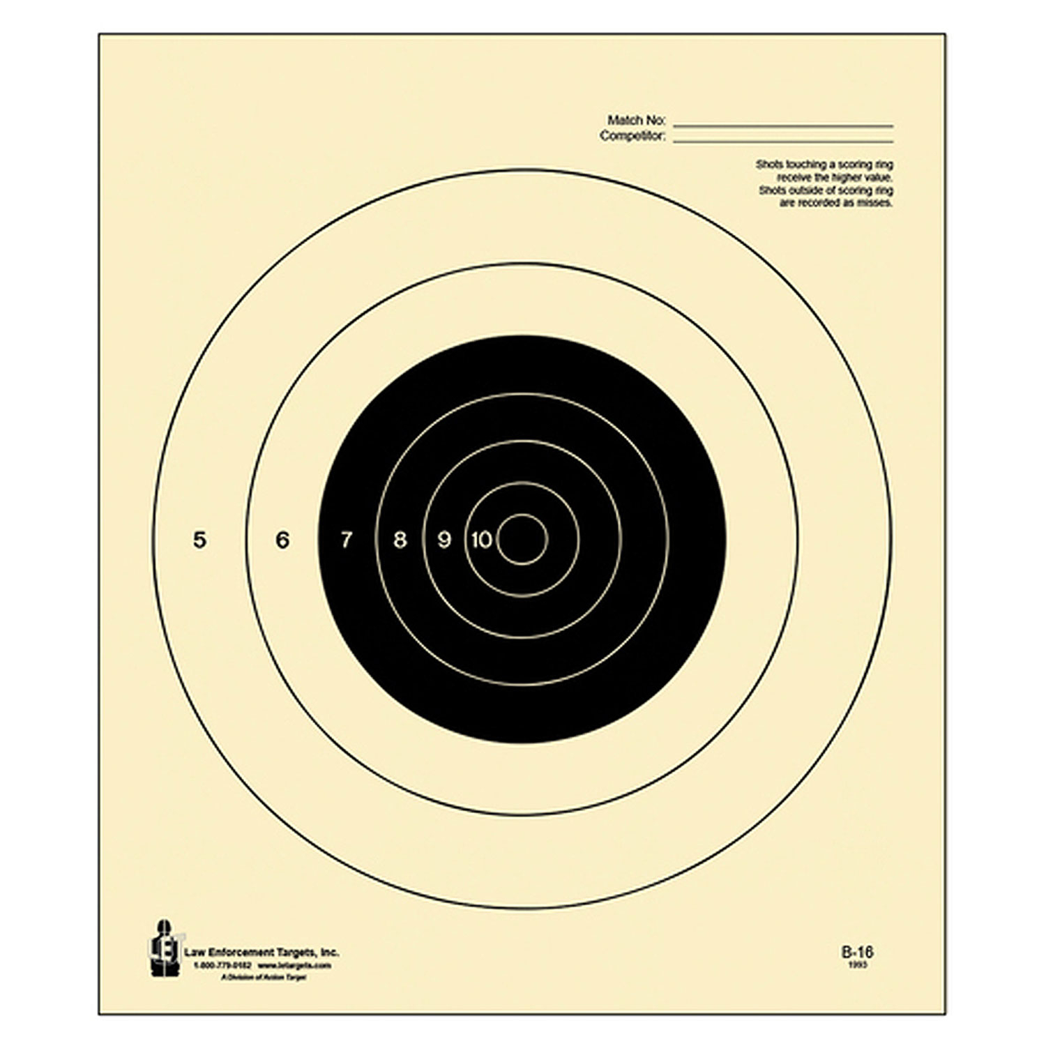 Action B-16-100 Bullseye Target Paper 100BX
