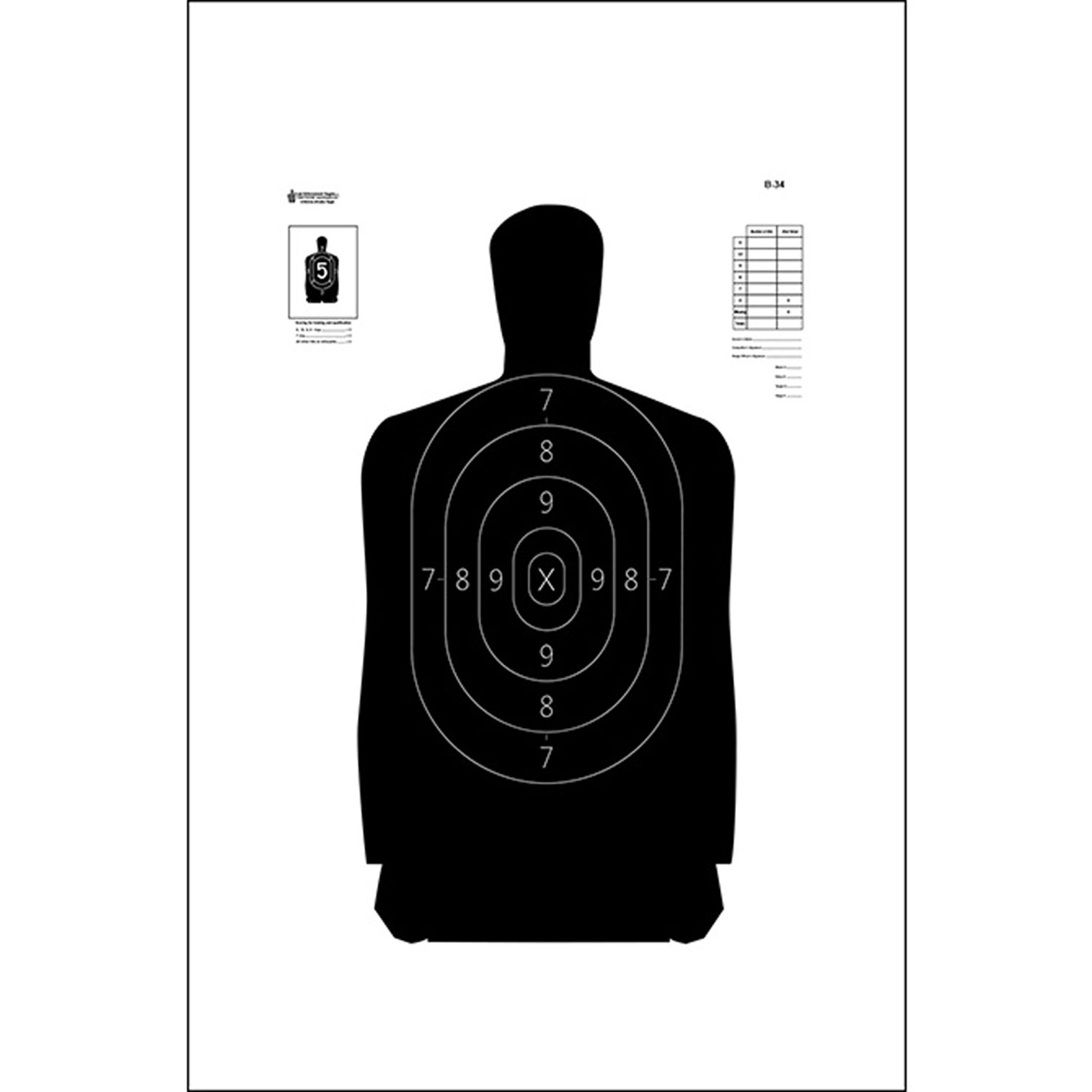 Action B-34 Standard Silhouette Target 100BX