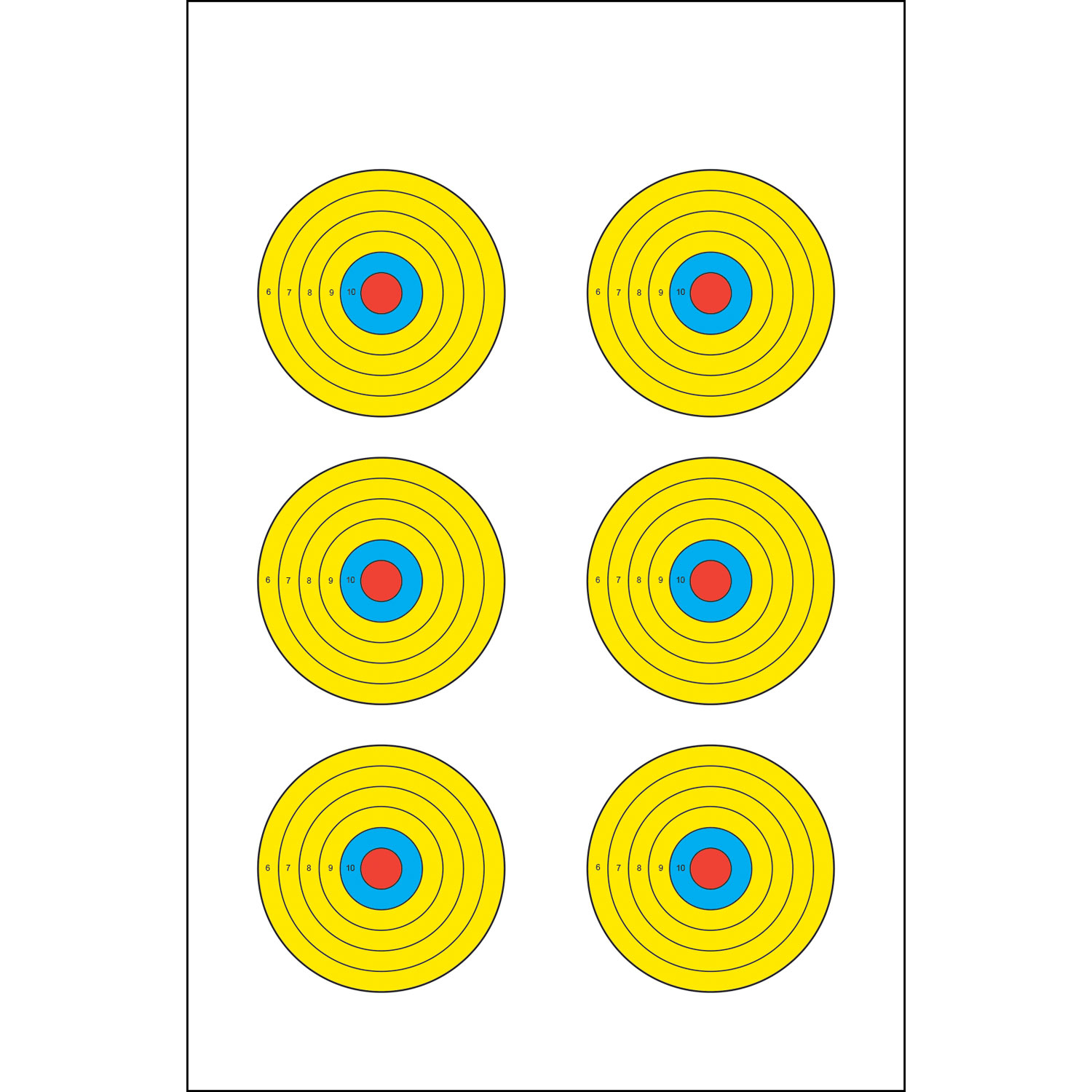 Action Target PRBE6100 High Visibility Bullseye Paper Target 100BX