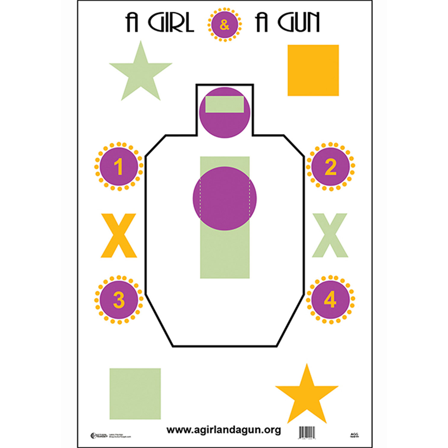Action AGG100 Girl&gun Club Target 23 X 35 Multi-color 100BX