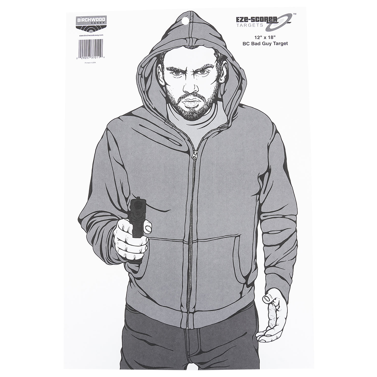 Birchwood Casey Eze-scorer Silhouette Target 23 X 35 Black/gray/white 100 Per Pkg
