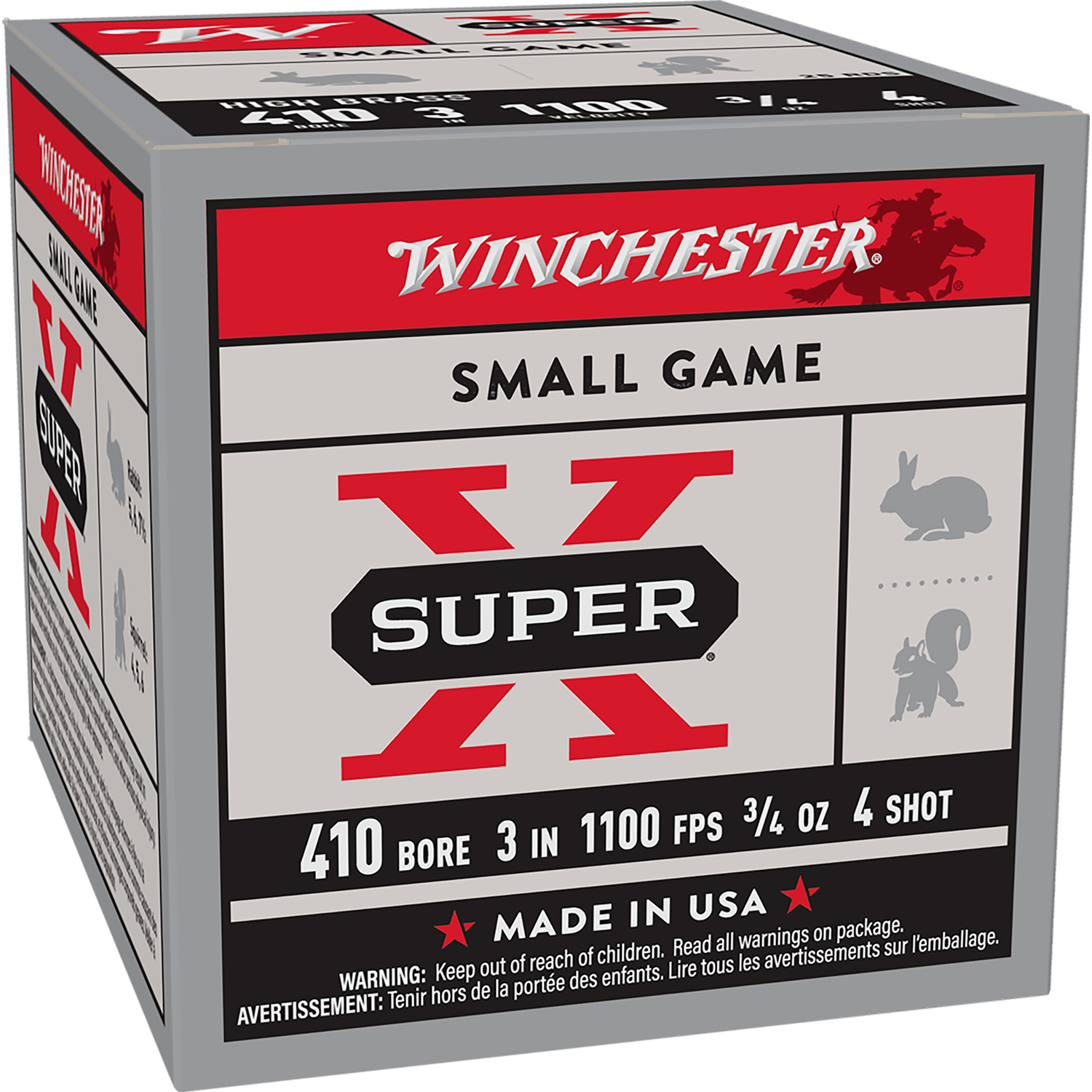 Winchester Super X 410GA 3 3/4 Oz 4 Shot 25RD Box Case