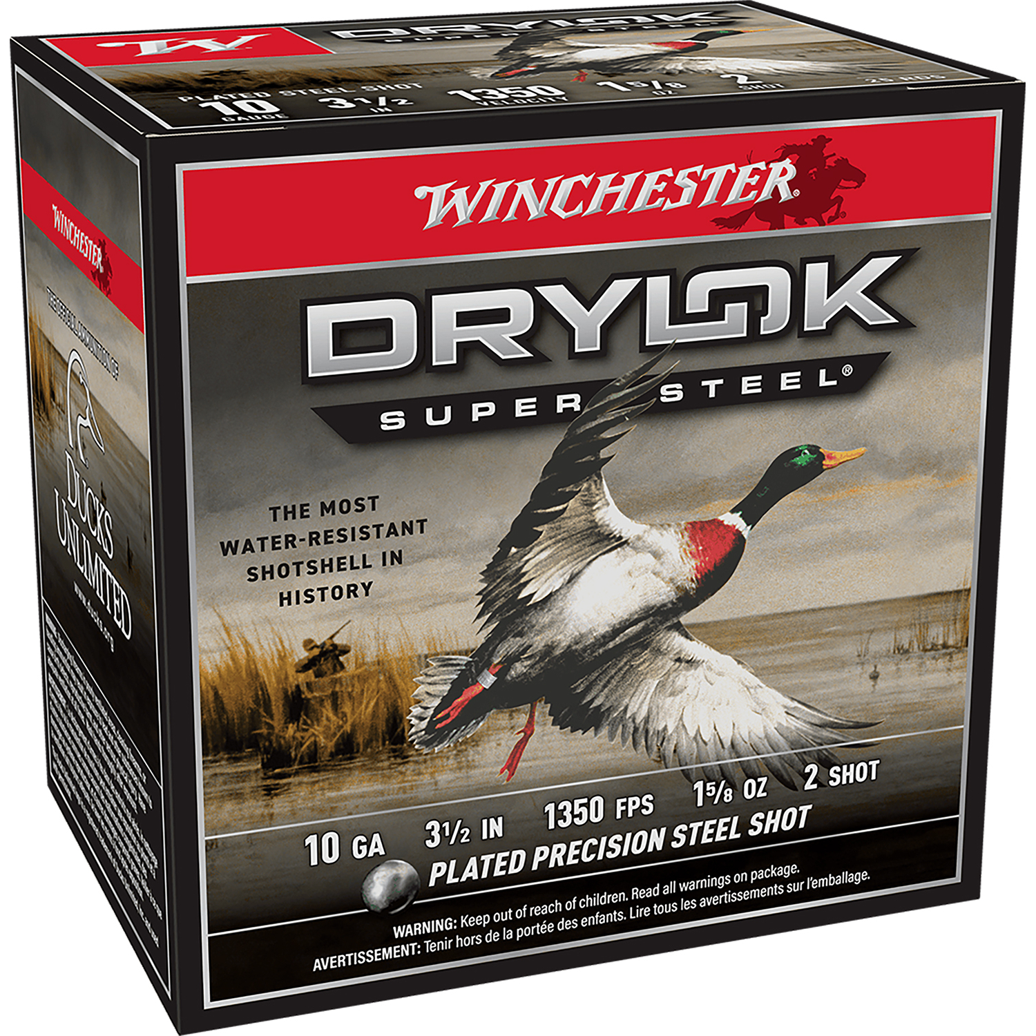 Winchester Drylok Magnum Plated Load 10 Ga 3.5 1 5/8 Oz 2 Shot 25 Rd
