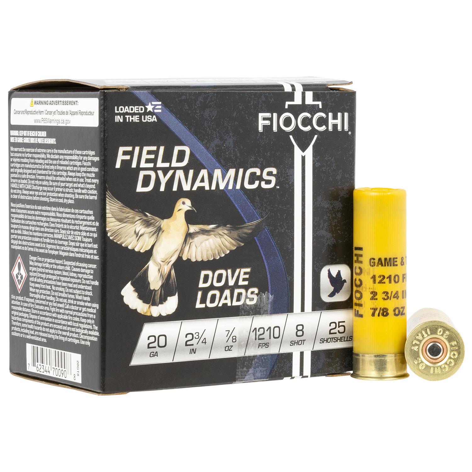 Fiocchi Dove & Quail 20GA 2.75 7/8 Oz 8 Shot 25-RD
