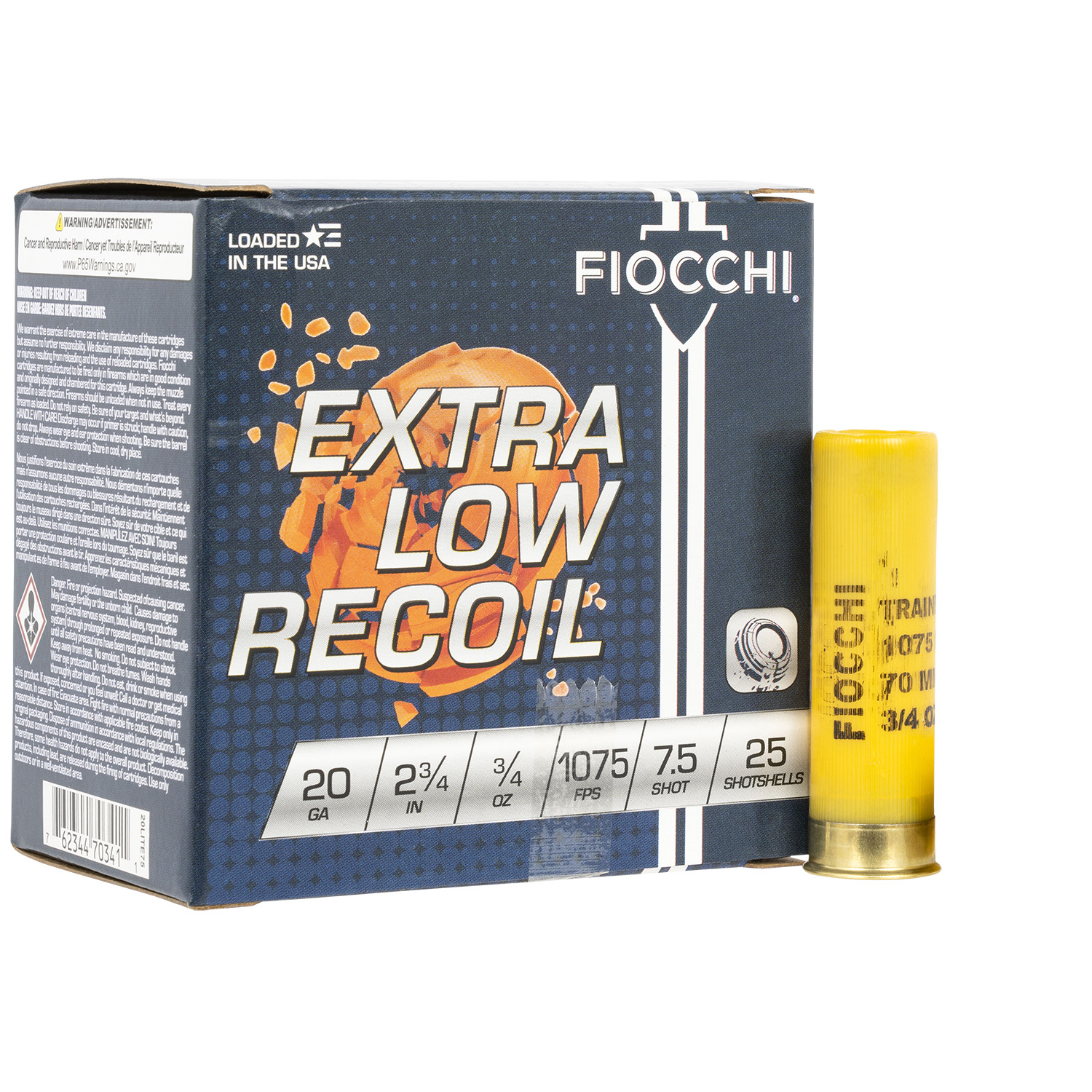 Fiocchi 20GA Exacta Target Low Recoil Trainer 2-3/4 3/4OZ 7.5
