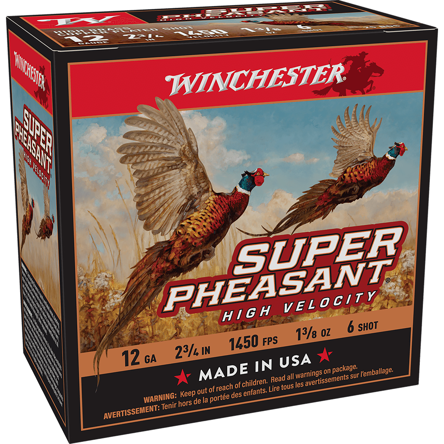 Winchester Super Pheasant 12GA 1-3/8OZ 6 Shot 25RD 10 Box Case