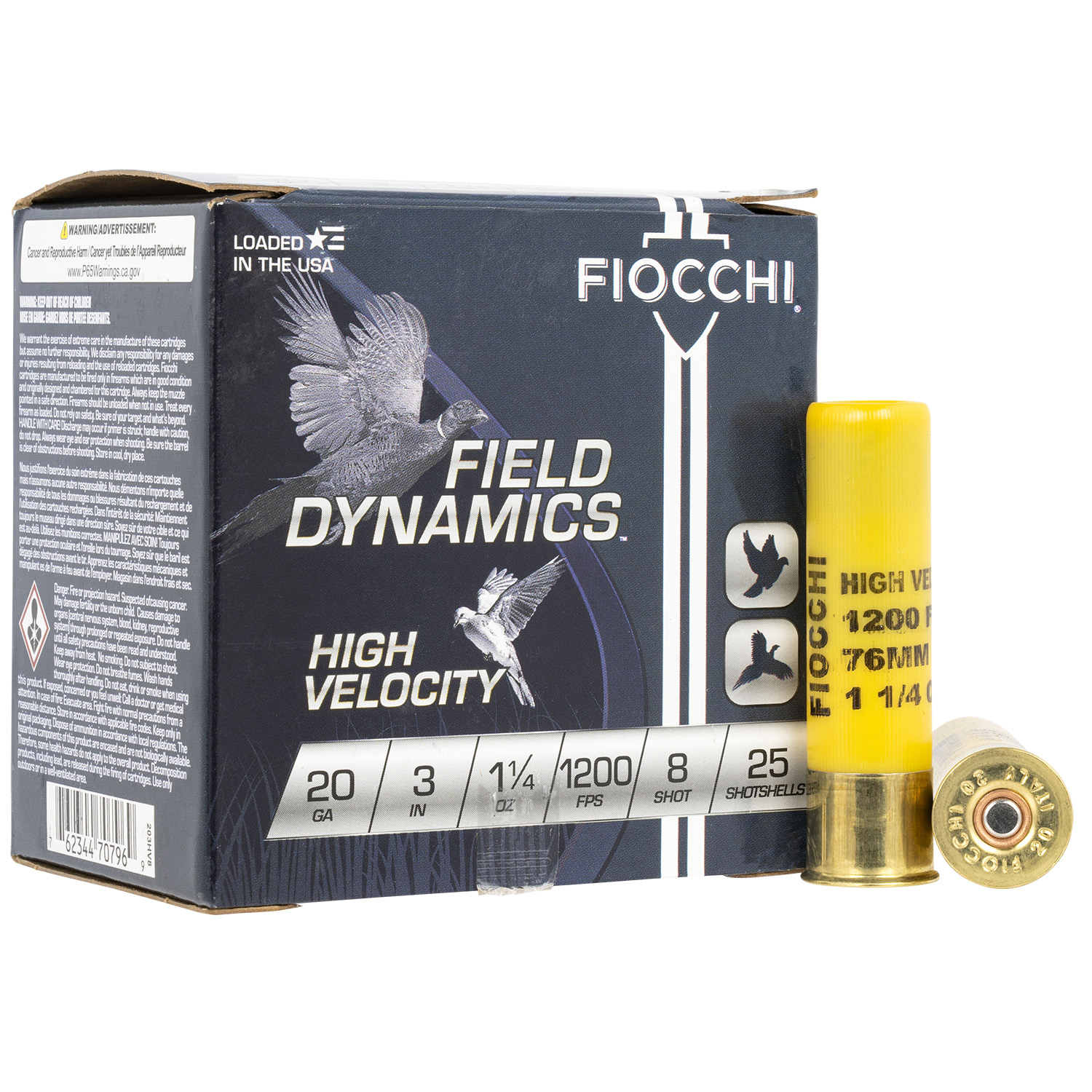 Fiocchi 20GA 3 1 1/4OZ 8 Shot High Velocity 25RD