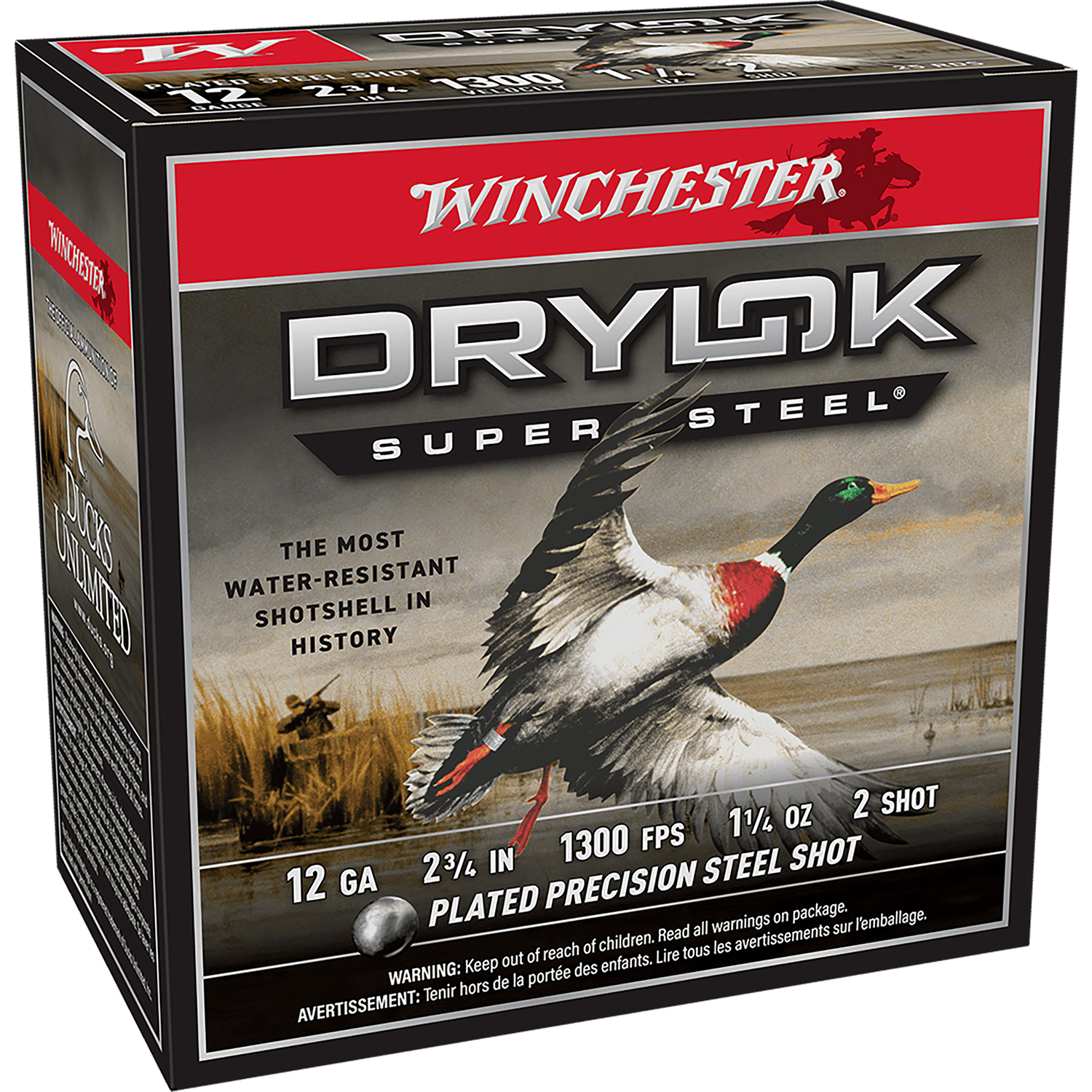 Winchester Drylok Super Steel Magnum 12GA 2-3/4 1-1/4OZ 2 Shot 25RD
