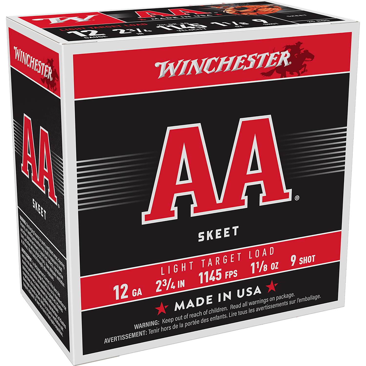 Winchester Aa Light Target 12GA 2 3/4 1 1/8OZ 9 Shot 25RD