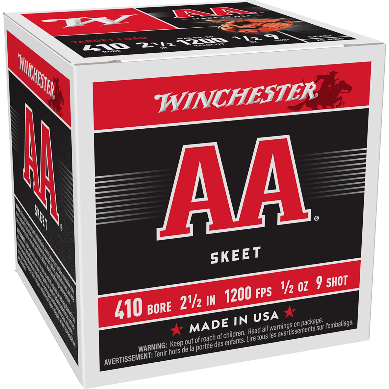 Winchester Aa Target Ammo 410GA 2 1/2 1/2OZ 9 Shot 25RD