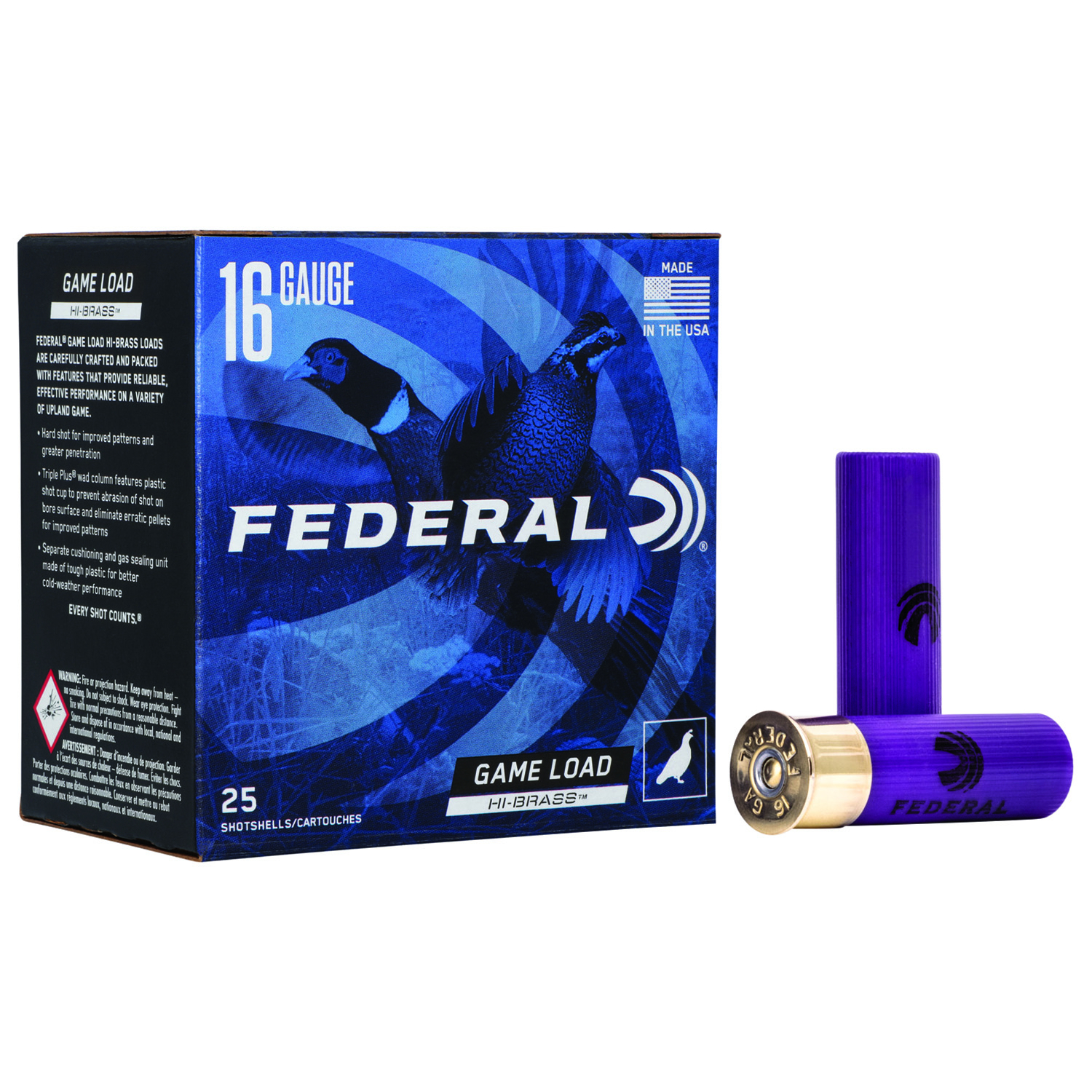 Federal Game-shok Hi-brass 16GA 2-3/4 1-1/8OZ 4 Shot 25RD