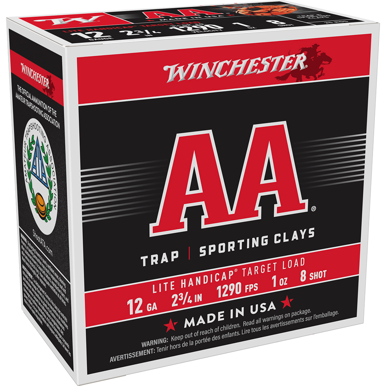 Winchester Aa Lite Handicap Target 12GA 2.75 1OZ 8 Shot 25 Rounds