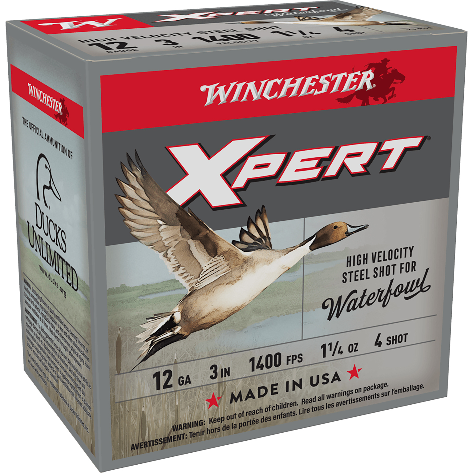 Winchester Expert Hv Steel Ammo 12GA 3 1-1/4OZ 4 Shot 25RD