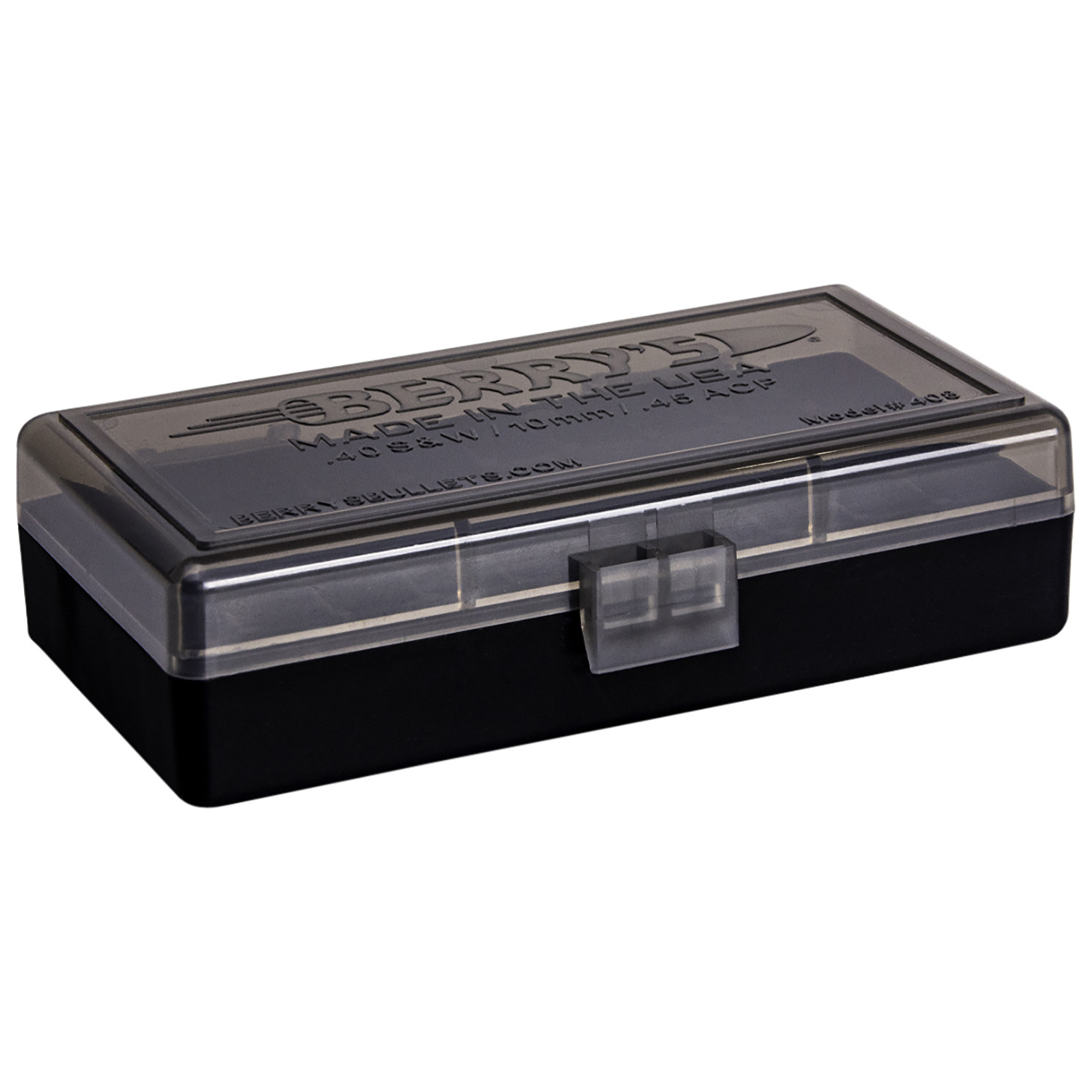 Berrys 408 .40 S&W/.45 Acp 50RD Smoke/black Ammo Box
