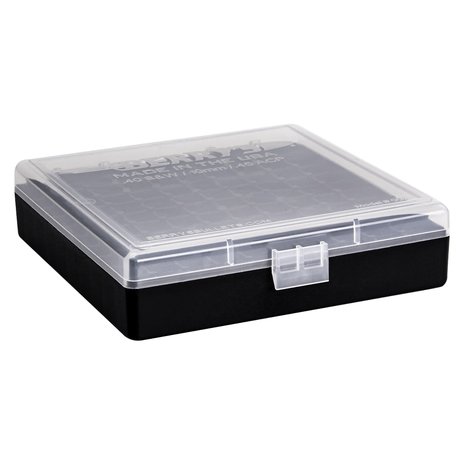 Berrys 008 40S&W/45 Acp Clear/black Ammo Box 100 Round
