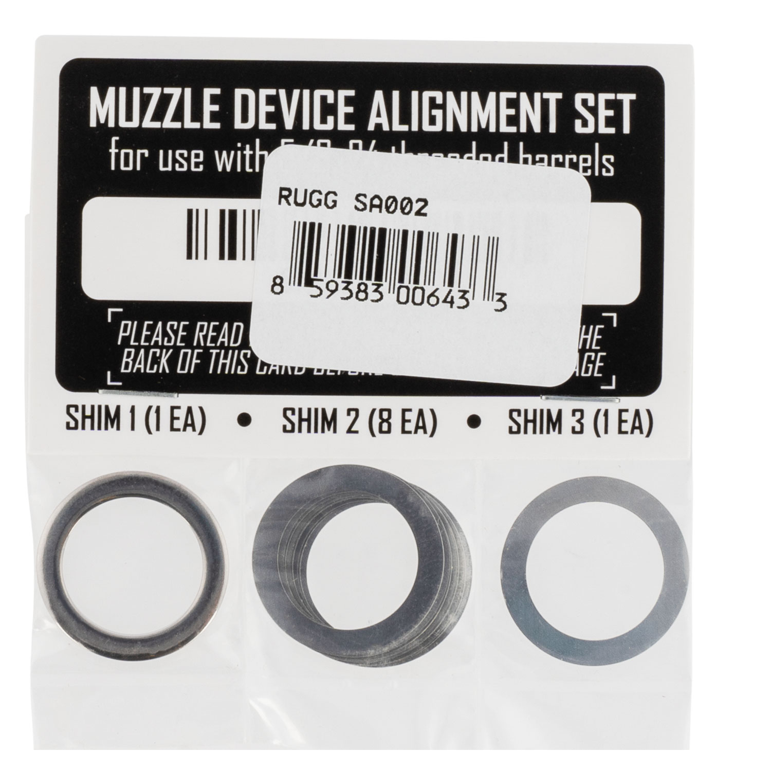 Rgd Muzzle Shim Kit 5/8X24