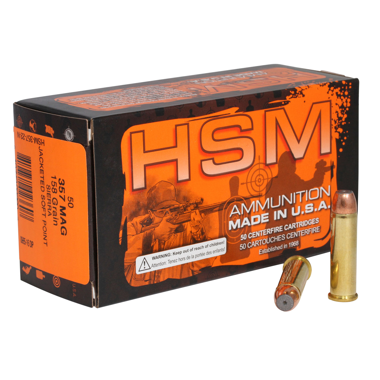 Hsm 35722N 357MAG 158GR Jacketed Soft Point 50/10