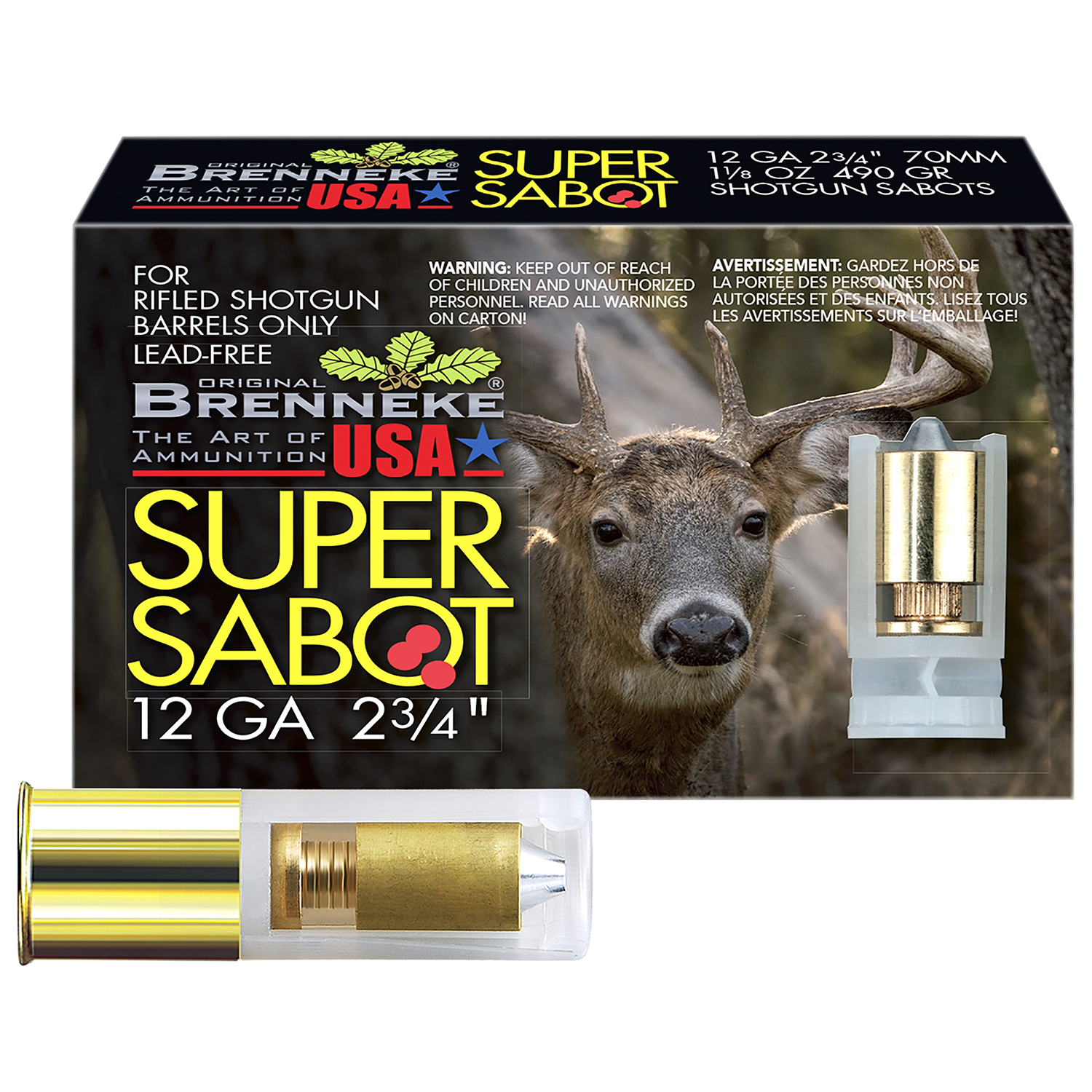 Brenneke Super Sabot 12GA 2.75 1 1/8OZ Slug 5-RD