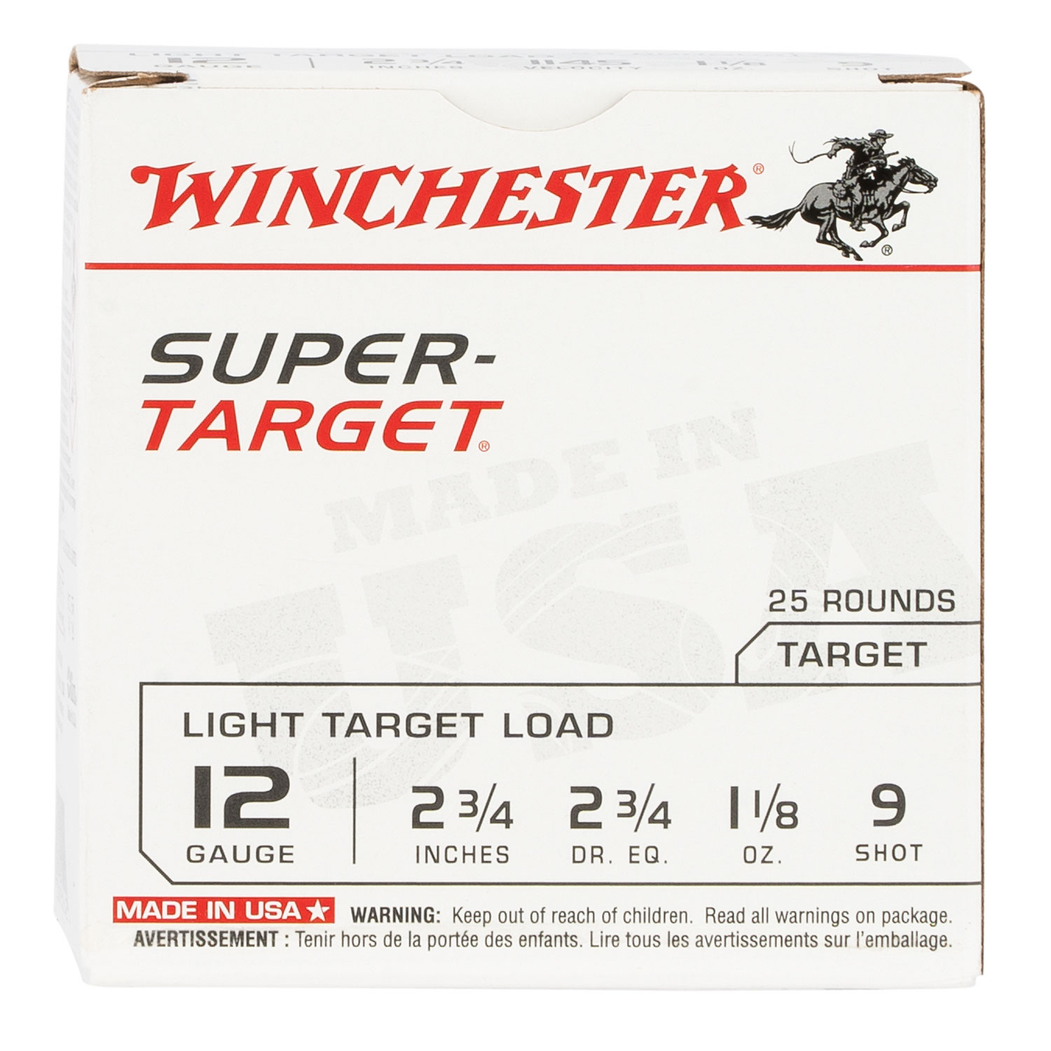 Winchester Super-target 12 Ga 2.75 1 1/8 Oz 9 Shot 25 Rd.
