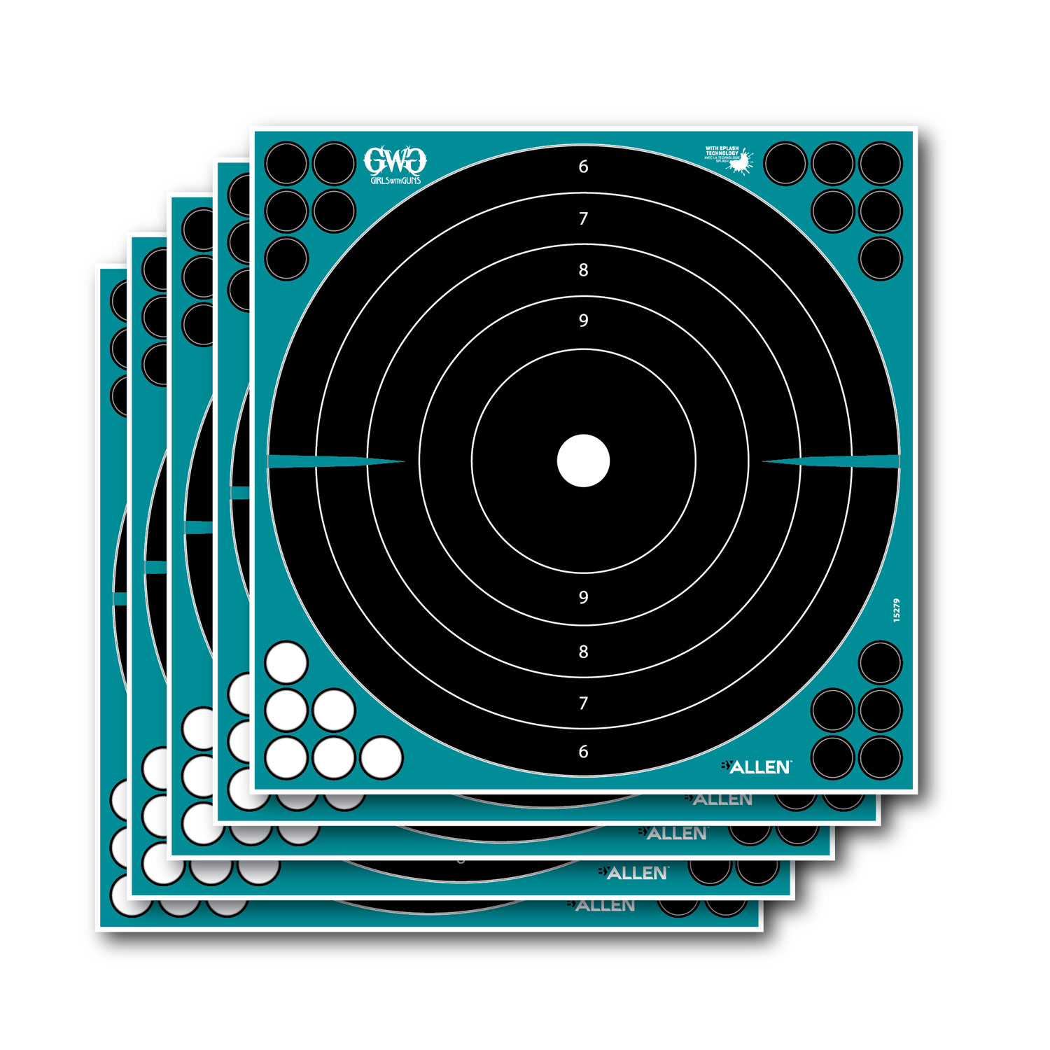 Allen Girls With Guns Bullseye Splash Adhesive Target 12 5 Pack