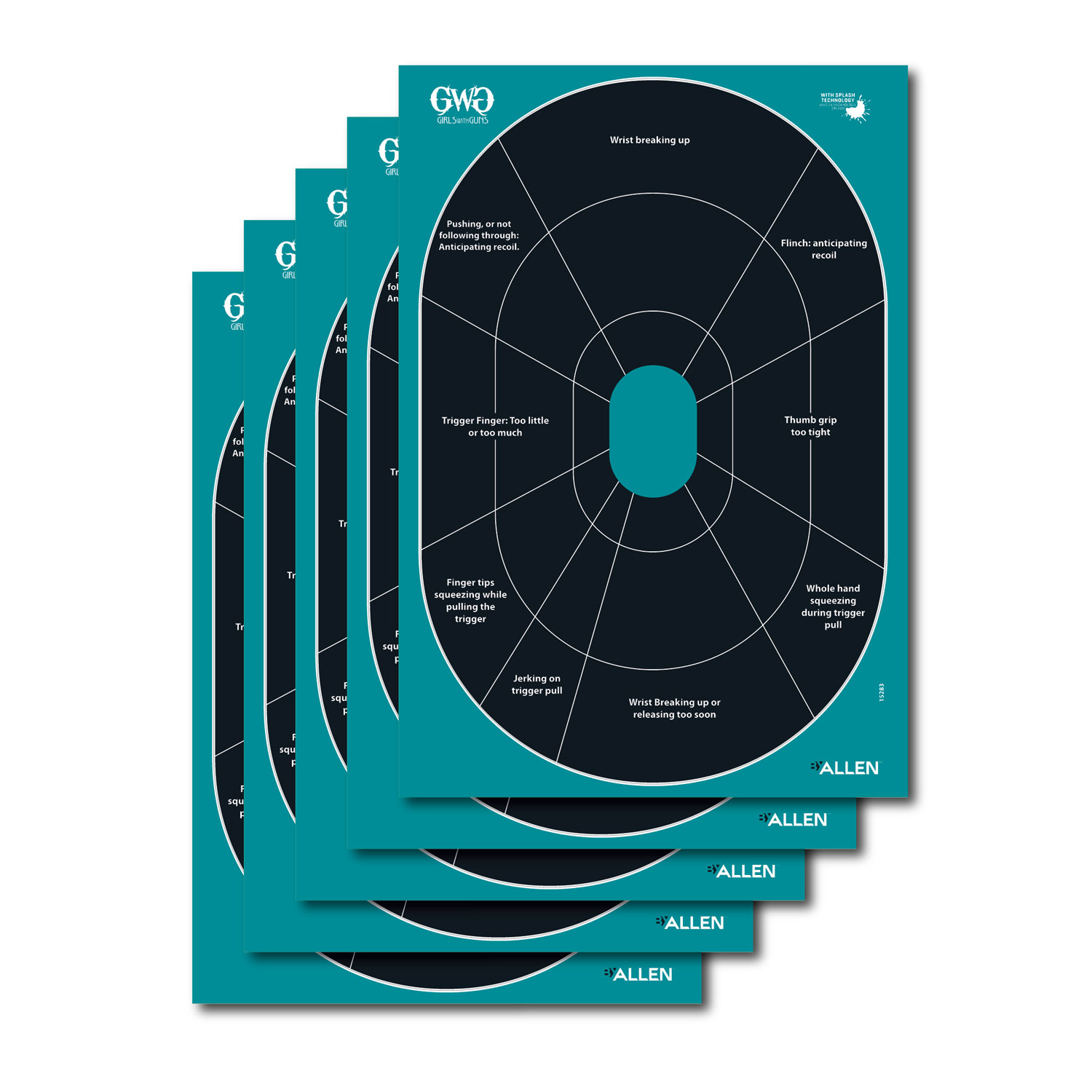 Allen Gwg Splash Adhesive 12X18 Oval Silhouette 5 Pack