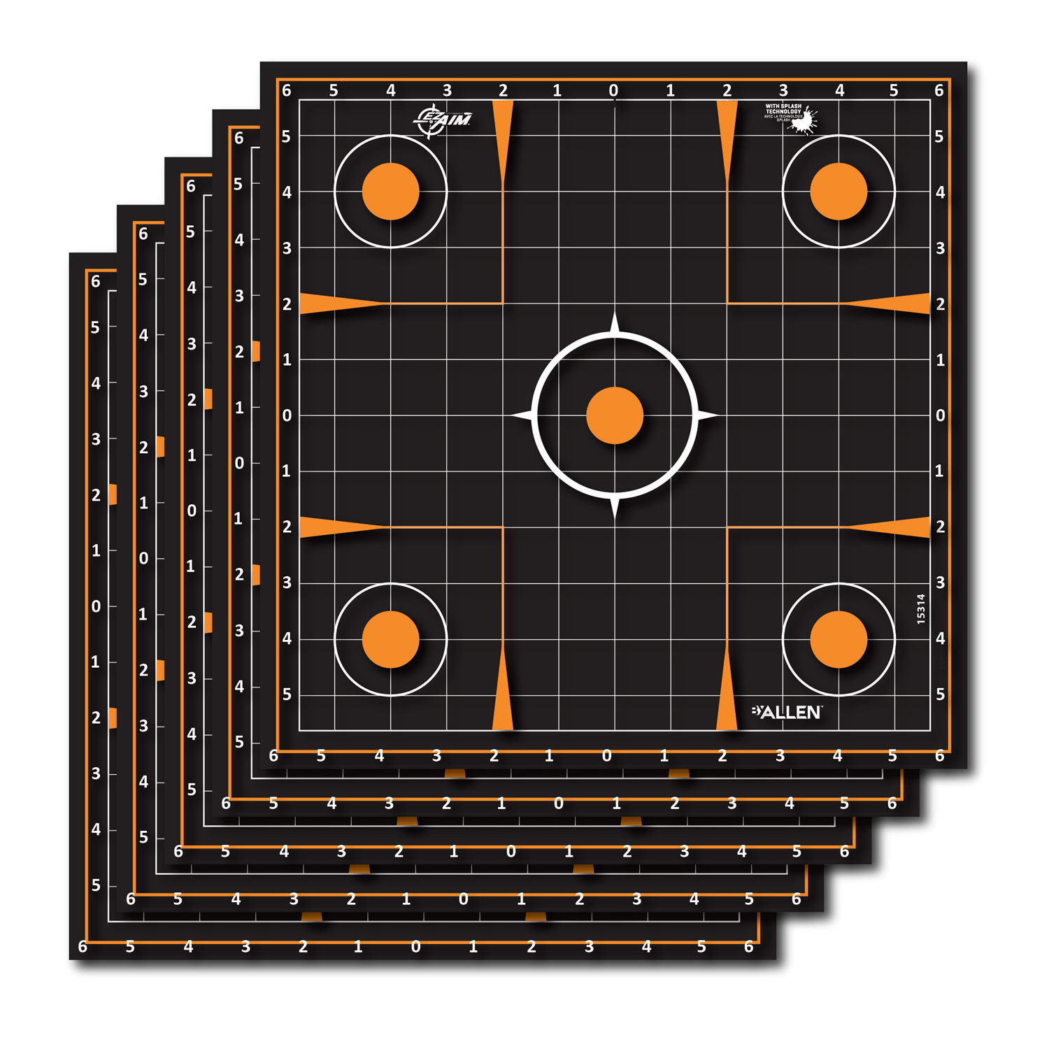 Allen Ez Aim 5PK Adhesive Splash Sight-in Grid 12X12
