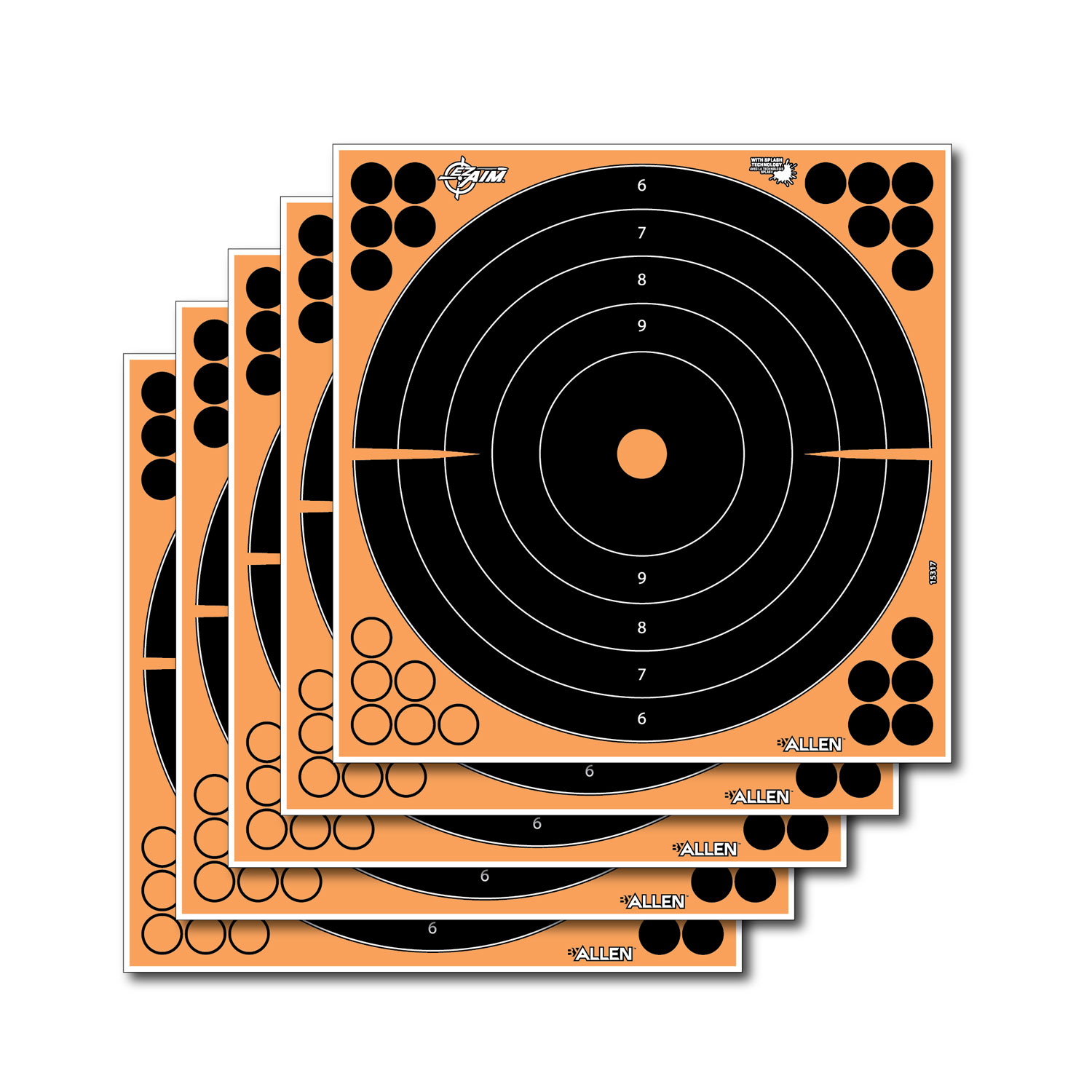 Allen Ez Aim 12 Bullseye Self-adhesive Targets - 5 Pack