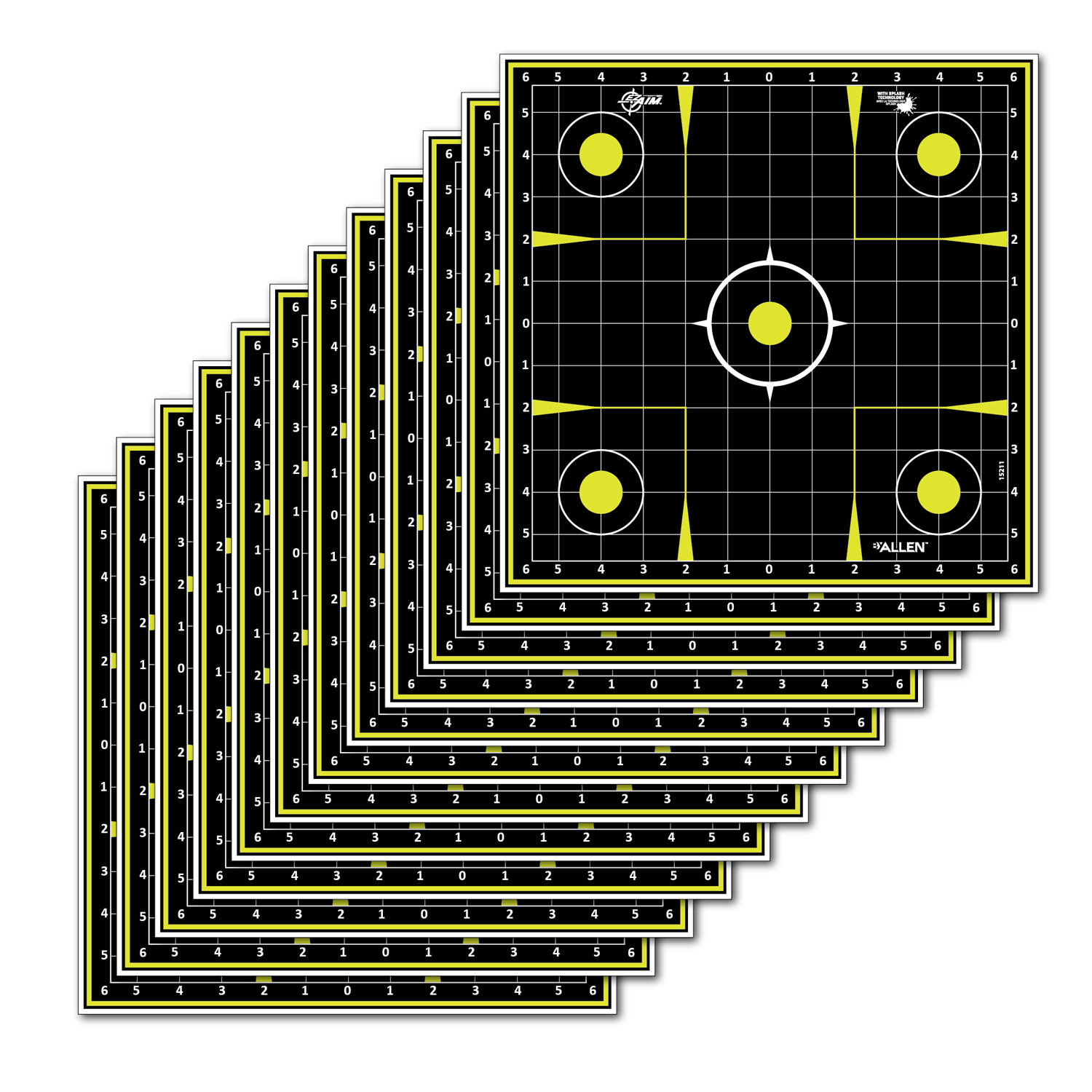 Ez-aim Splash Reactive Sight-in Grid Paper Target 12X12 12 Pack