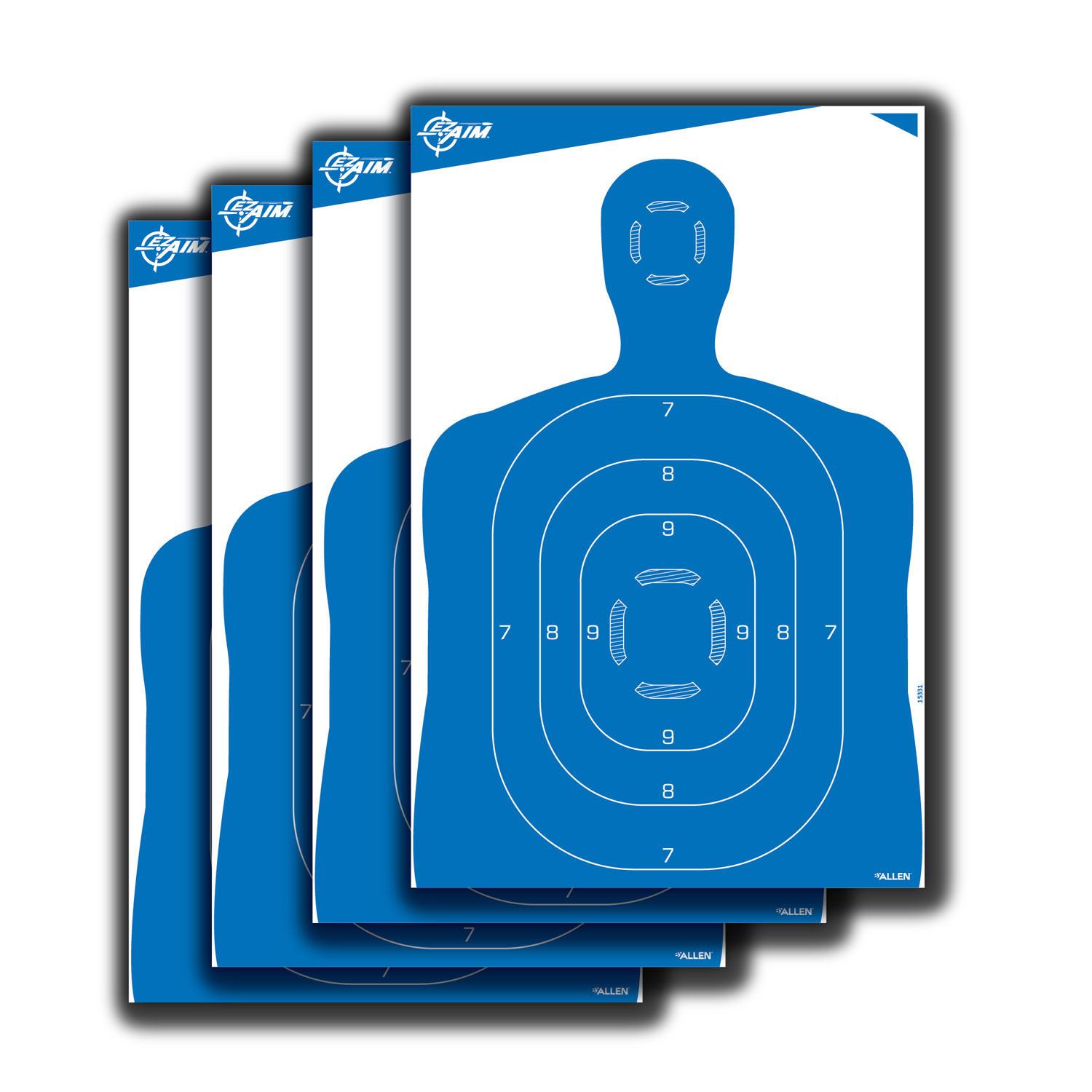 Allen Ez Aim Silhouette Paper Target 23X35 Blue 4 Pack