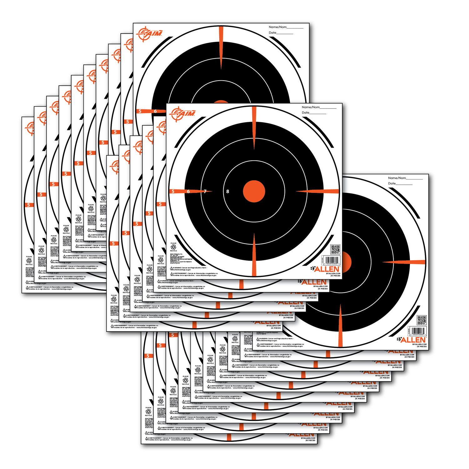 Allen 15246 Ez-aim Paper 8IN Bullseye 26PK