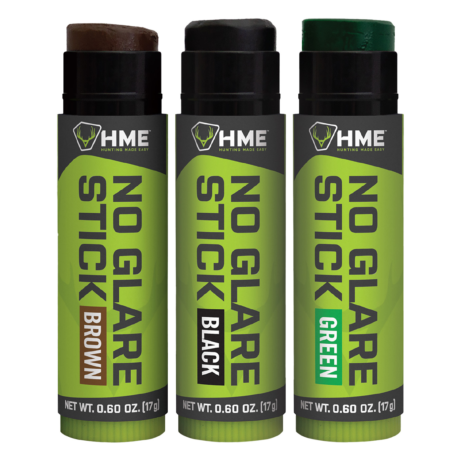 Hme STK-3PK Face Paint Stick - Black/brown/dark Green