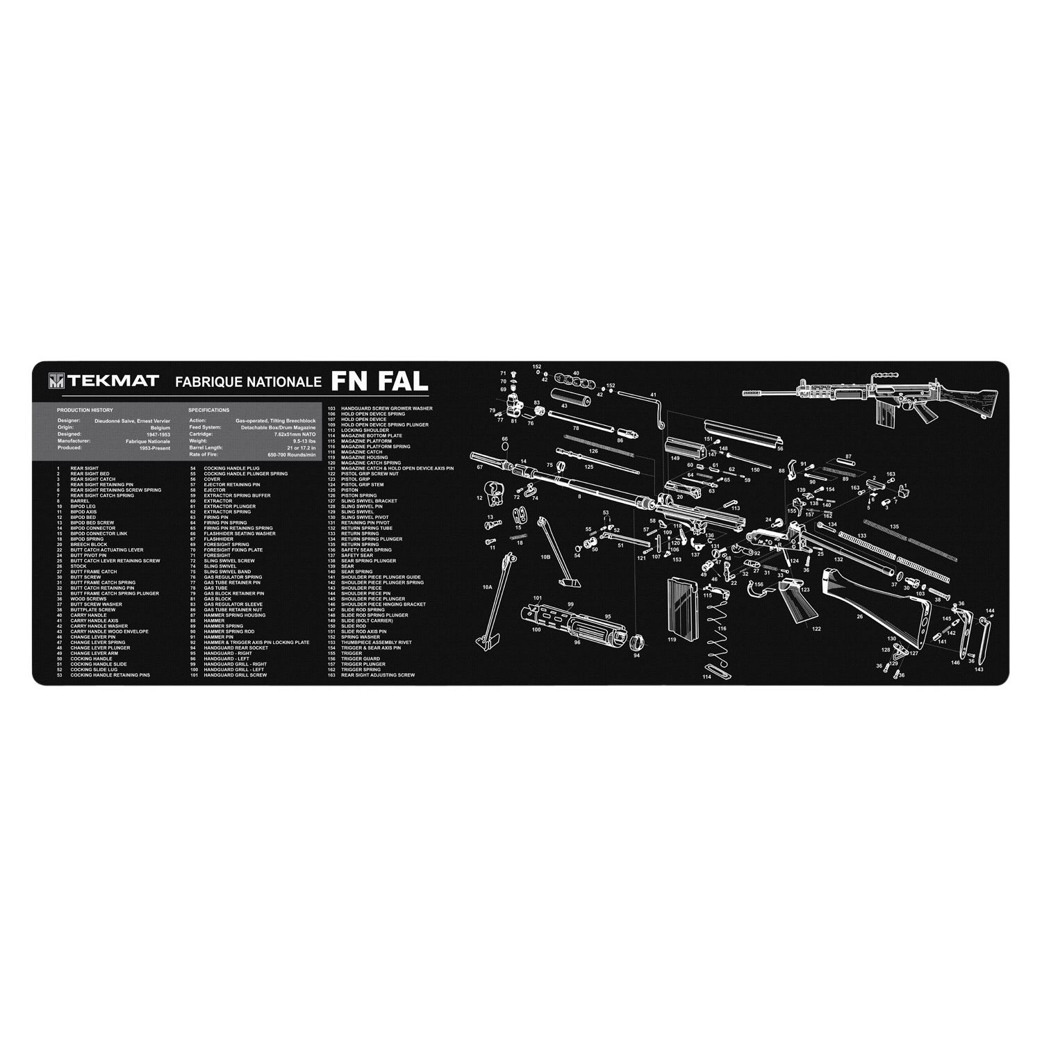 Tekmat TEKR36FNFAL Fn-fal Cleaning Mat 12 X 36