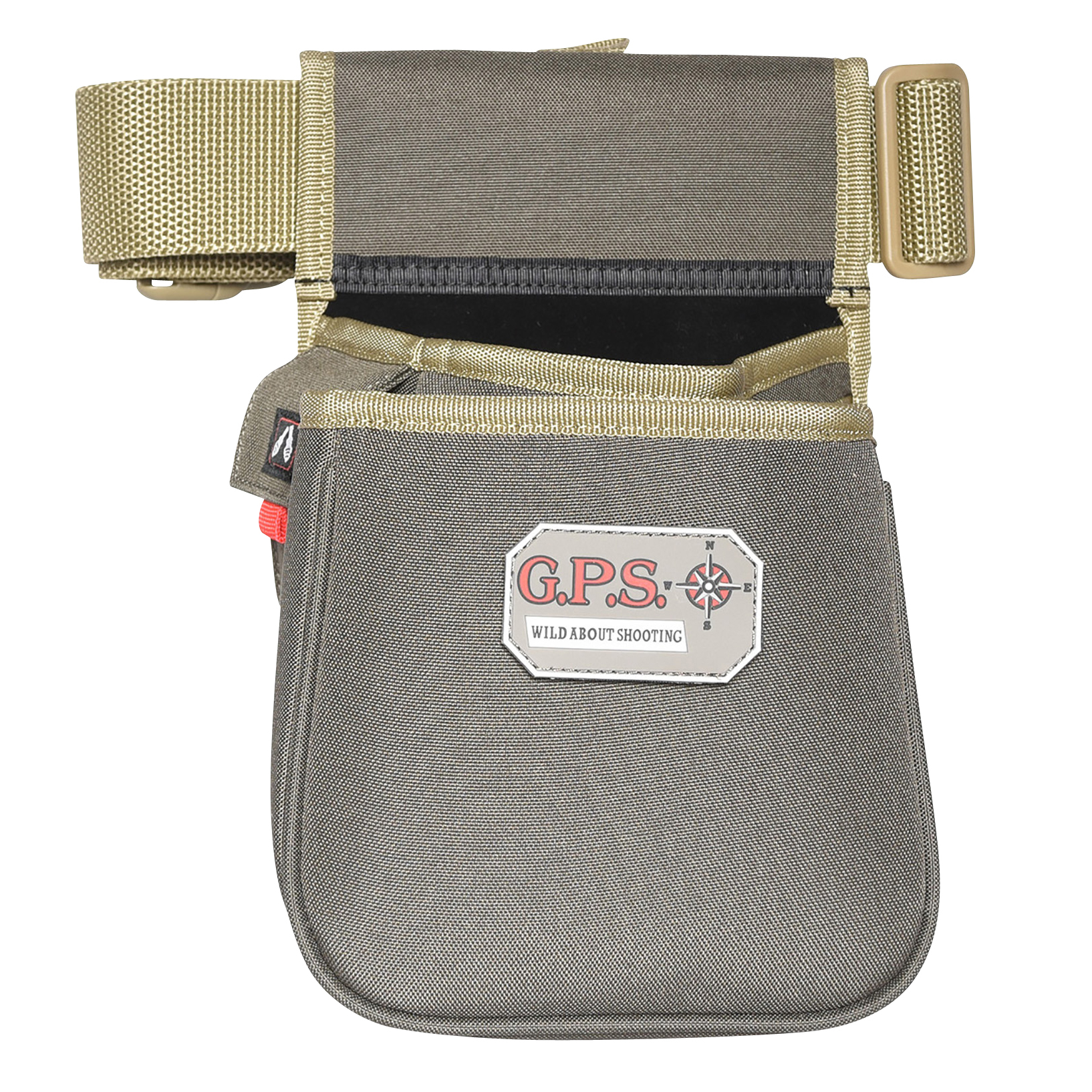 Gps Sporting Clay Contoured Double Shotshell Pouch Olive W/belt