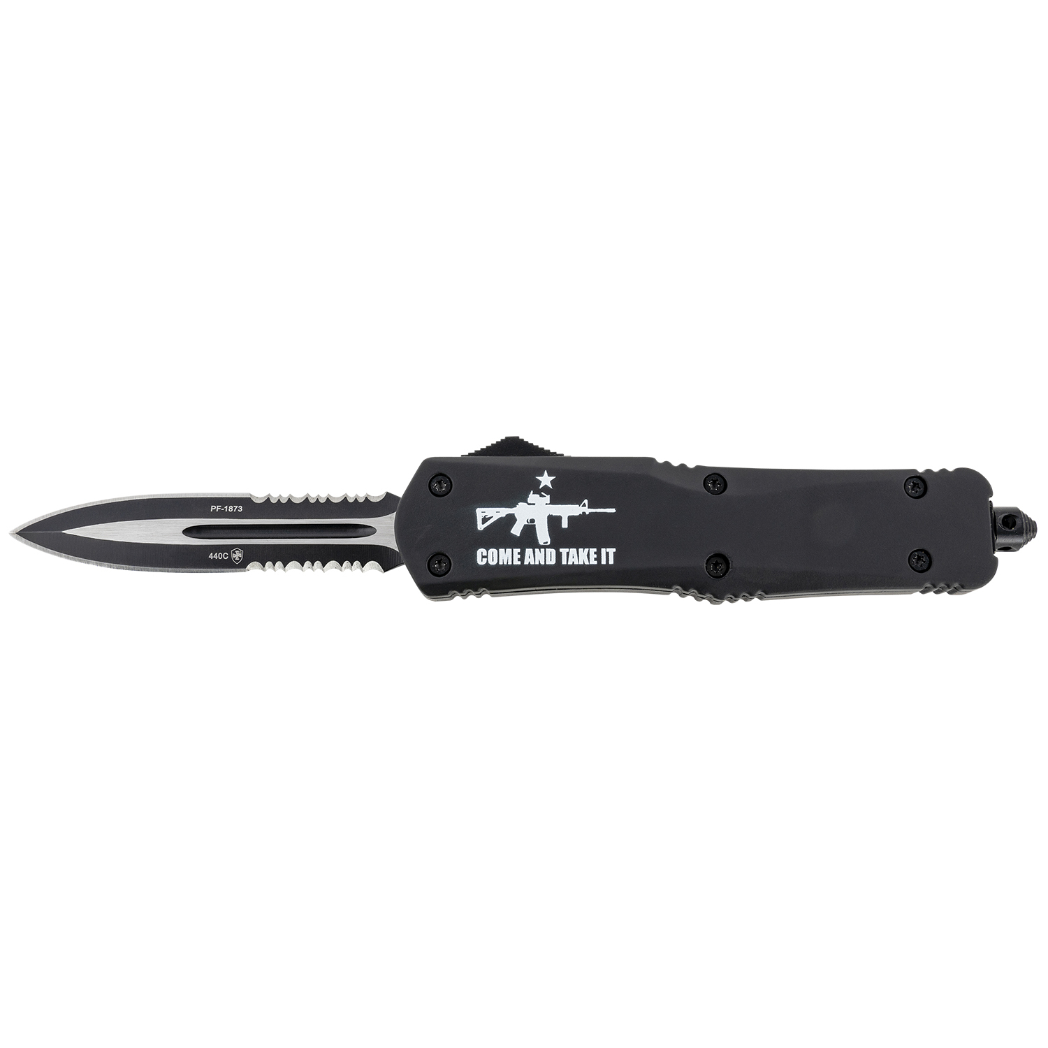 Templar Knives Large Come and Take It Ar Dagger Serrated Black