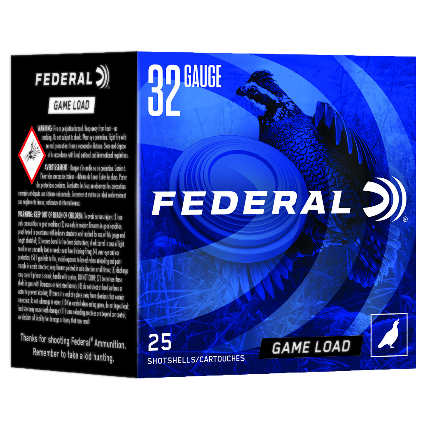 Federal N1328 Game-shok 32GA 2.5 1/2OZ 8SHOT 25/10