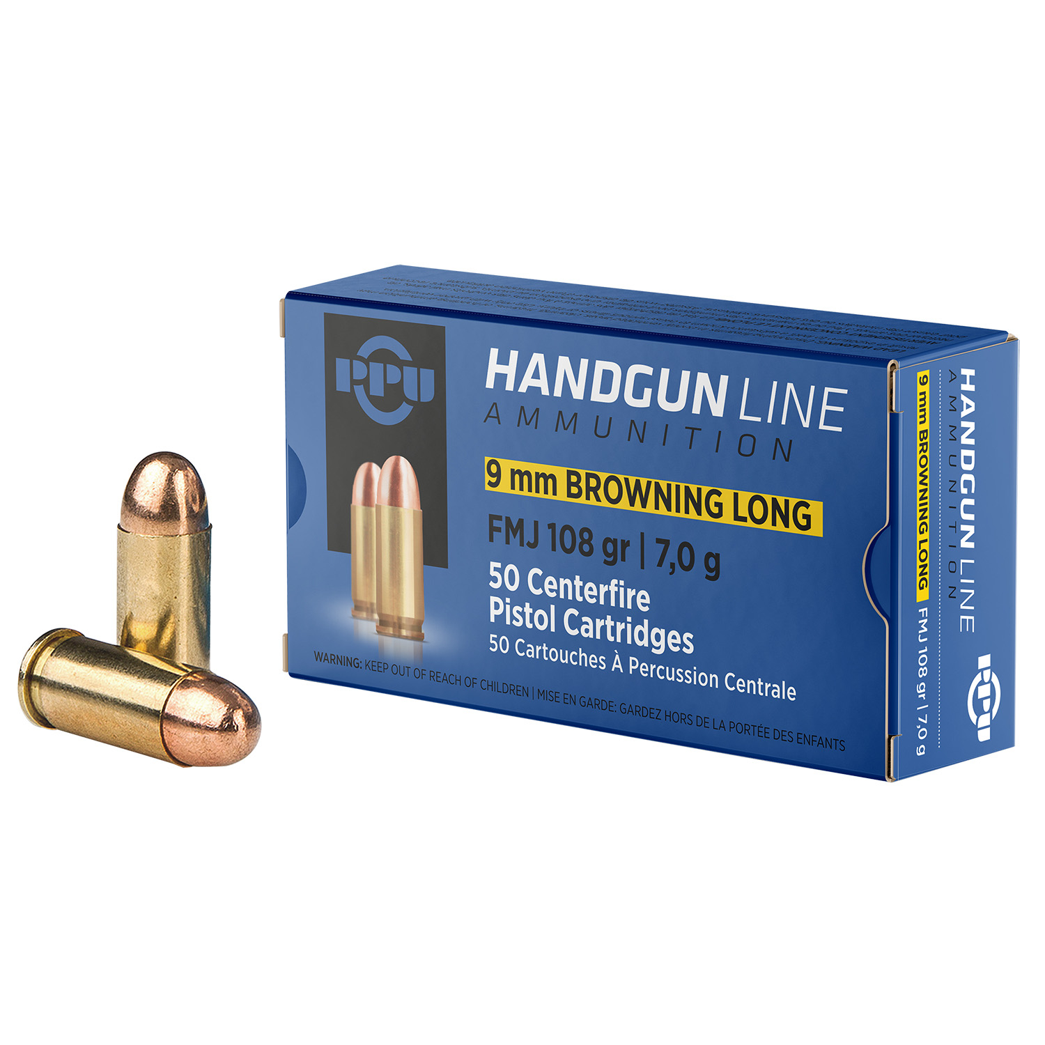 Ppu PPH9BL 9MM Browning Long 108GR Fmj 50/20