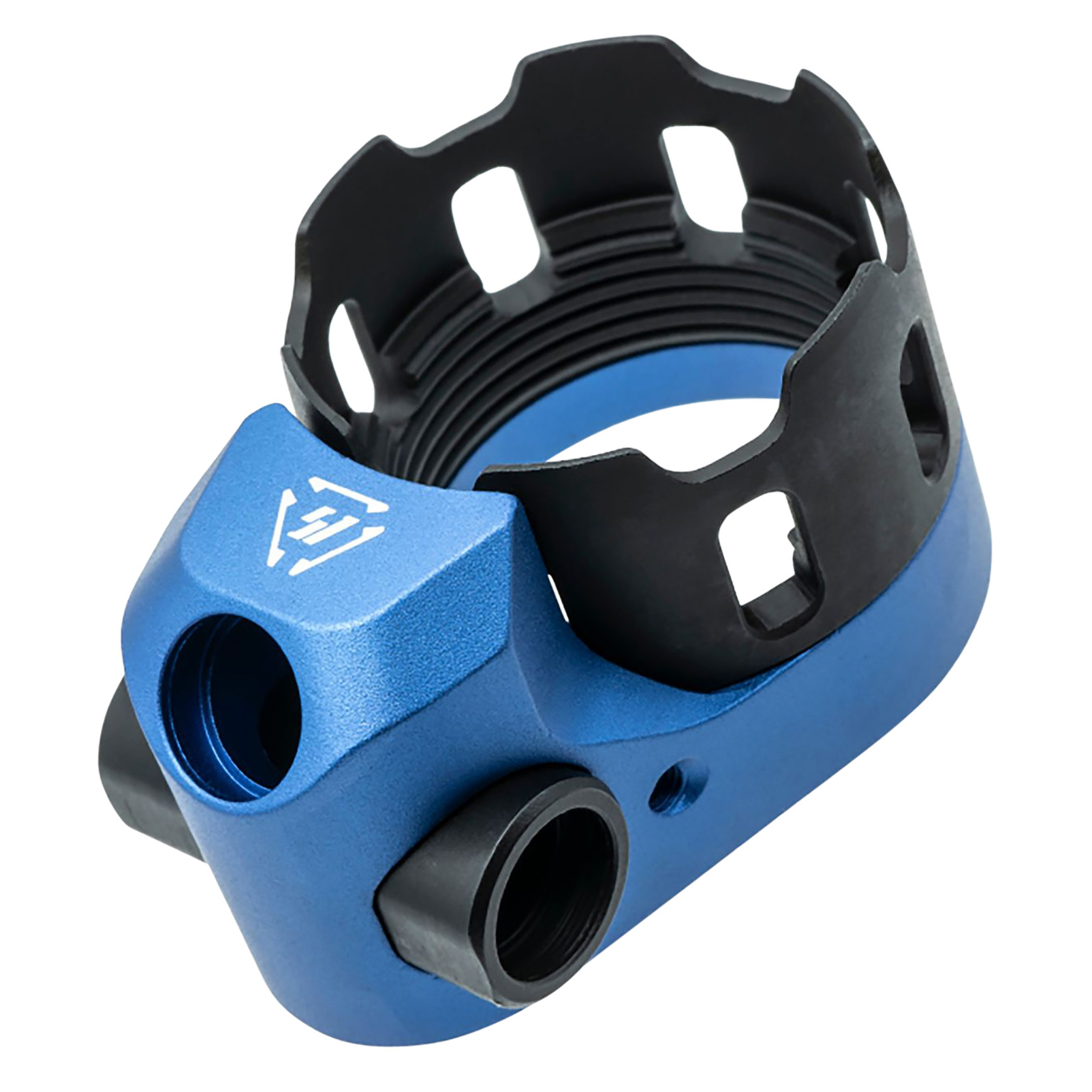 Strike Industries Tribus Enhanced Castle Nut & End Plate - Blue