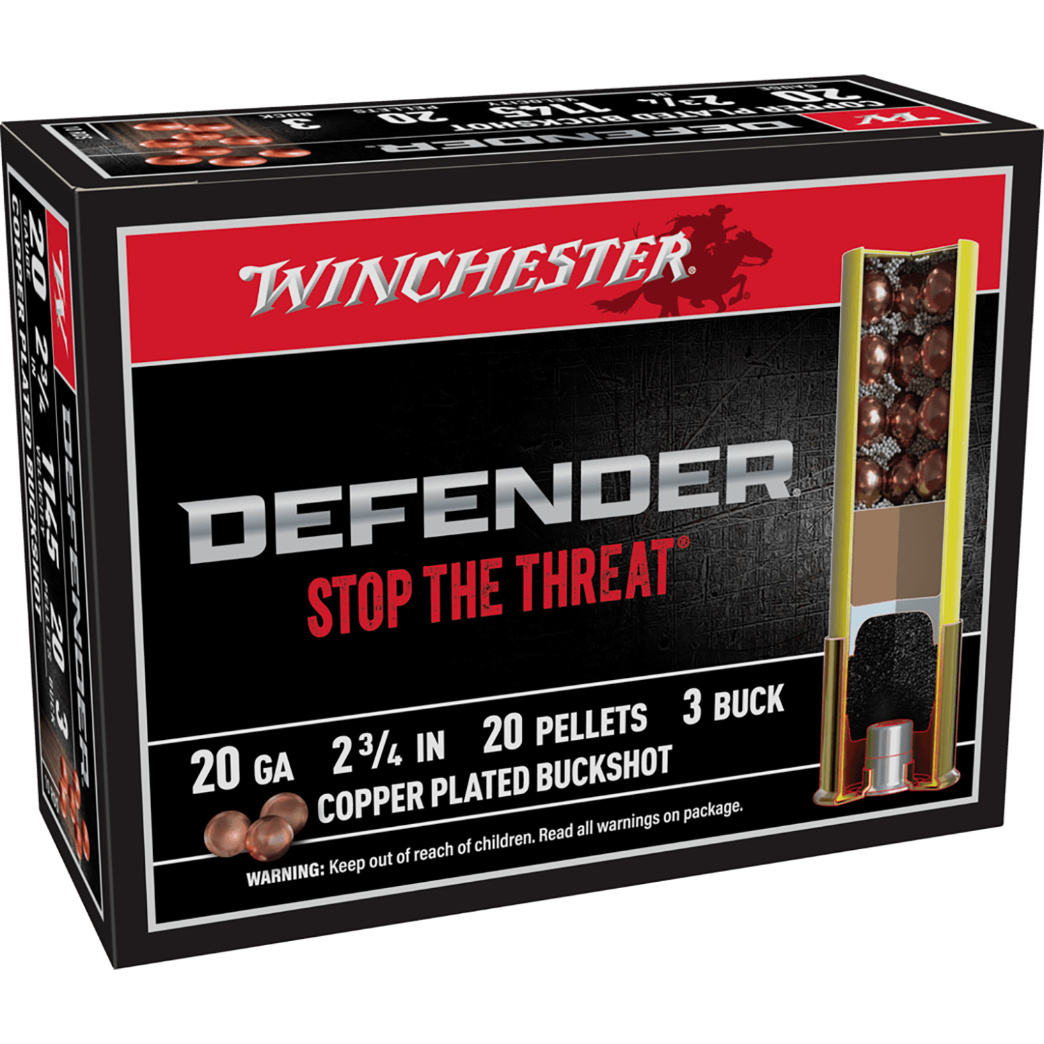 Winchester Defender 20GA 2-3/4 3 Buck 20-PELLET 10RD