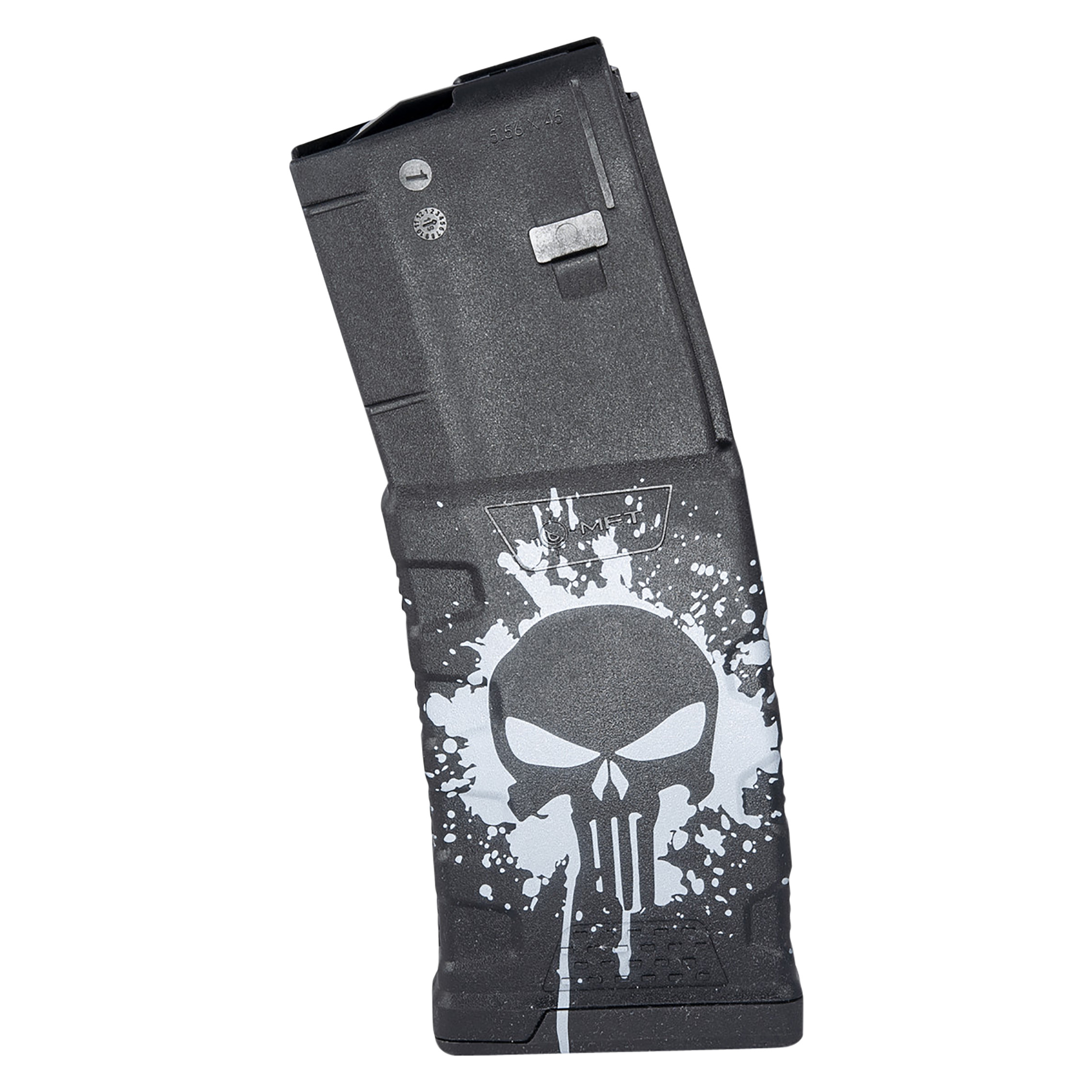 Mission First Tactical 30RD Polymer Magazine for AR15 5.56/.223 Rem - Punisher Splat White