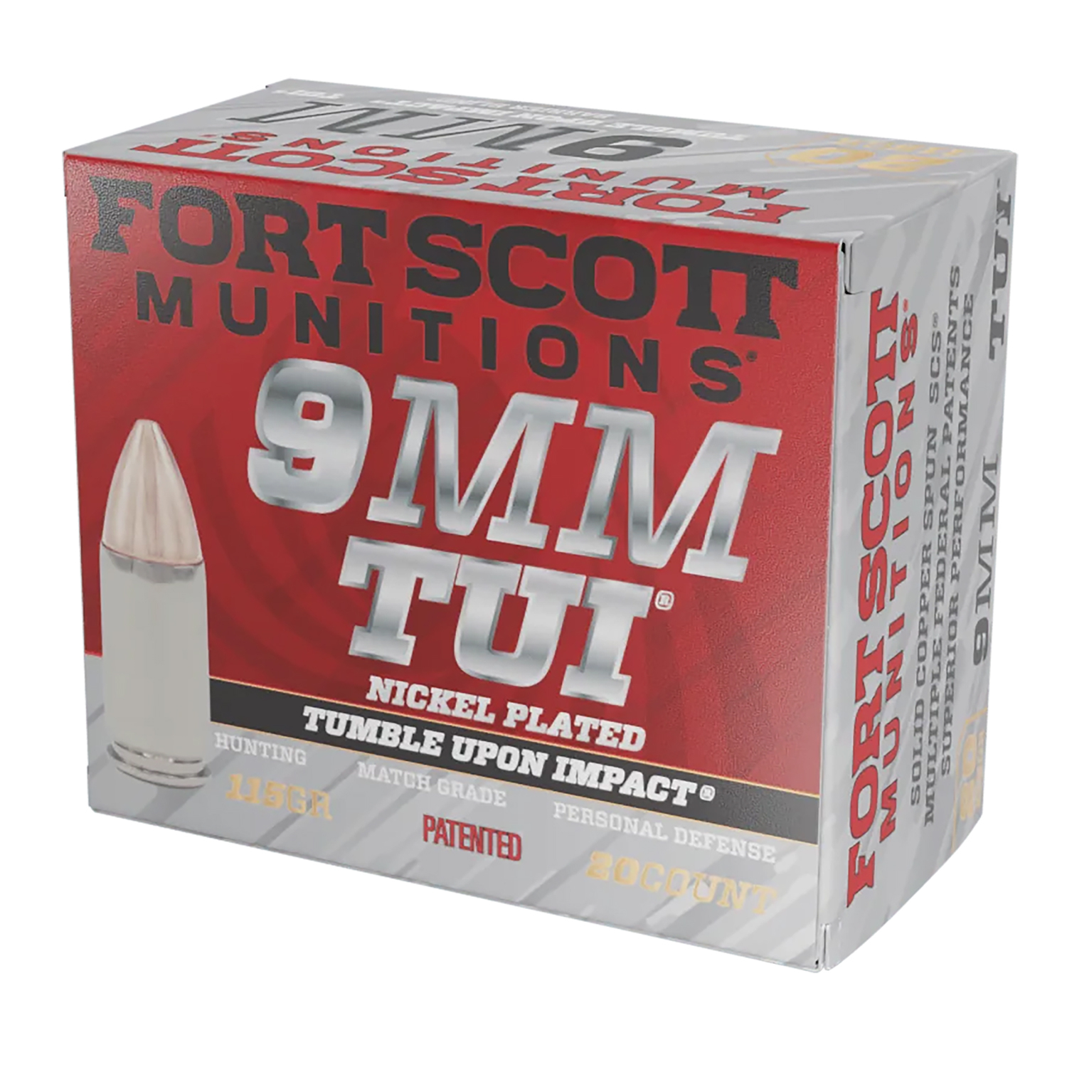 Fort Scott Munitions 9MM 115GR Tui Nickel Case 20-RD