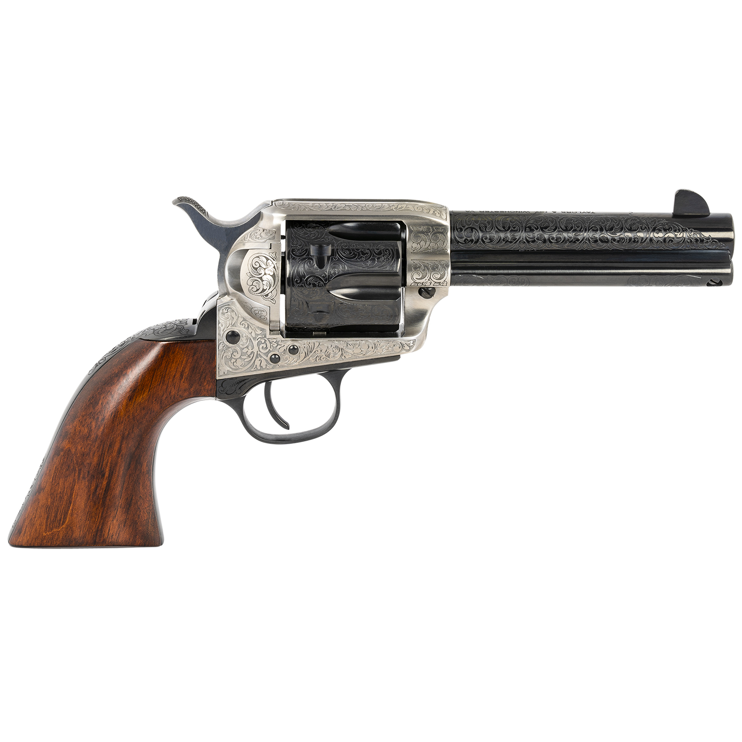Taylors & Company 1873 Cattleman 45LC 6RD Blued Floral Engraved