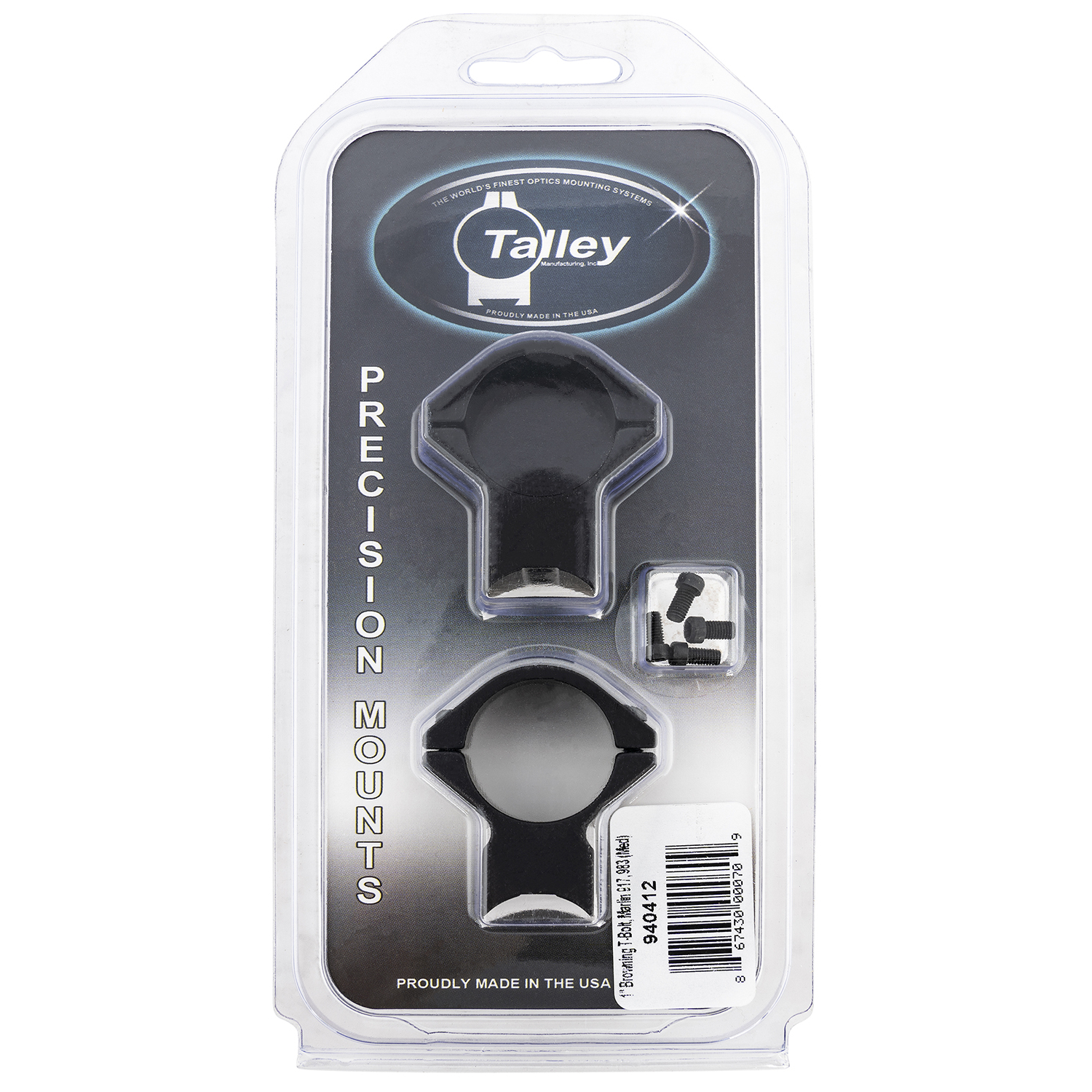 Talley 940412 Scope Mount Ring Combo 1IN Browning T-bolt Medium