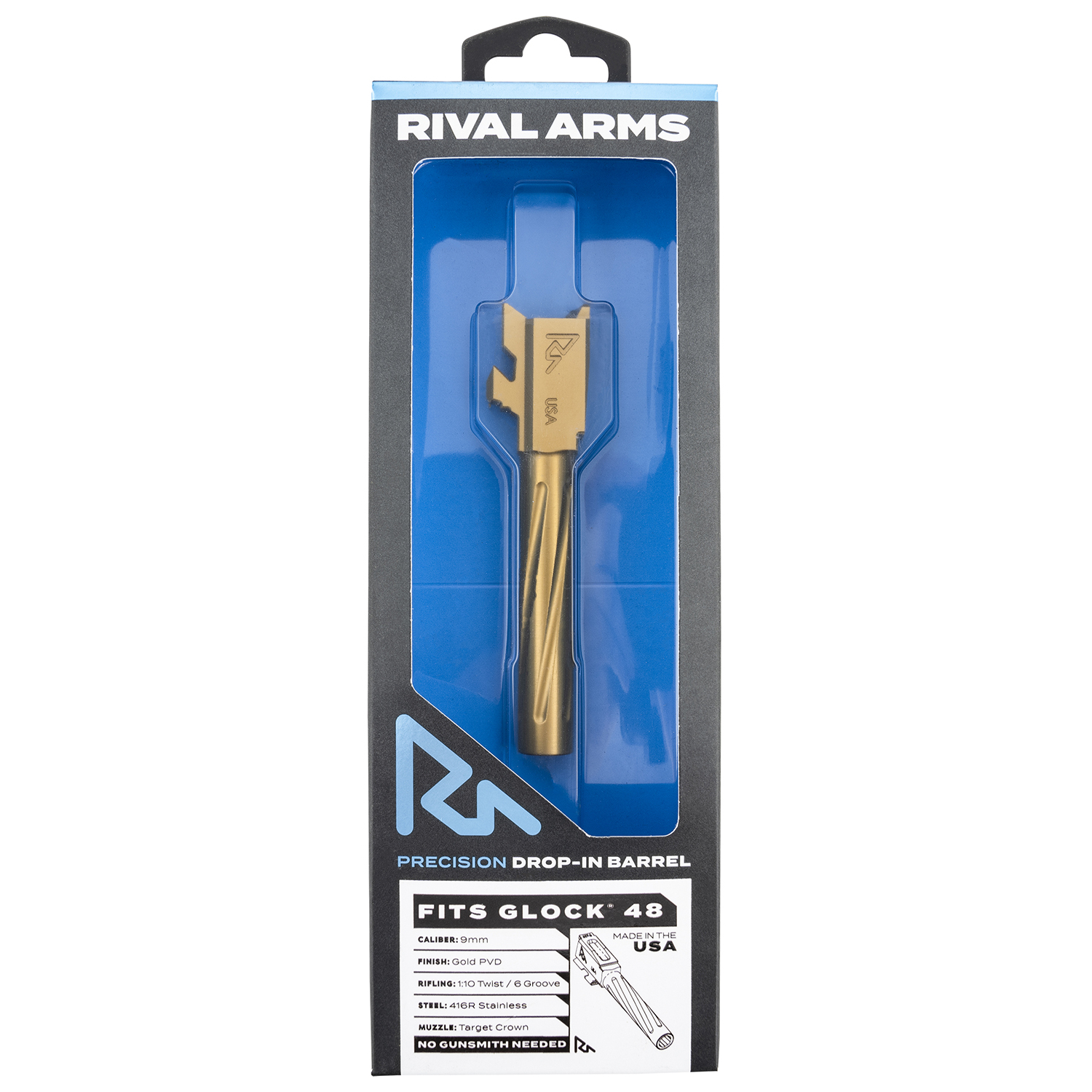 Rival Arms Precision V1 Drop-in Barrel 9MM 4.17 Gold