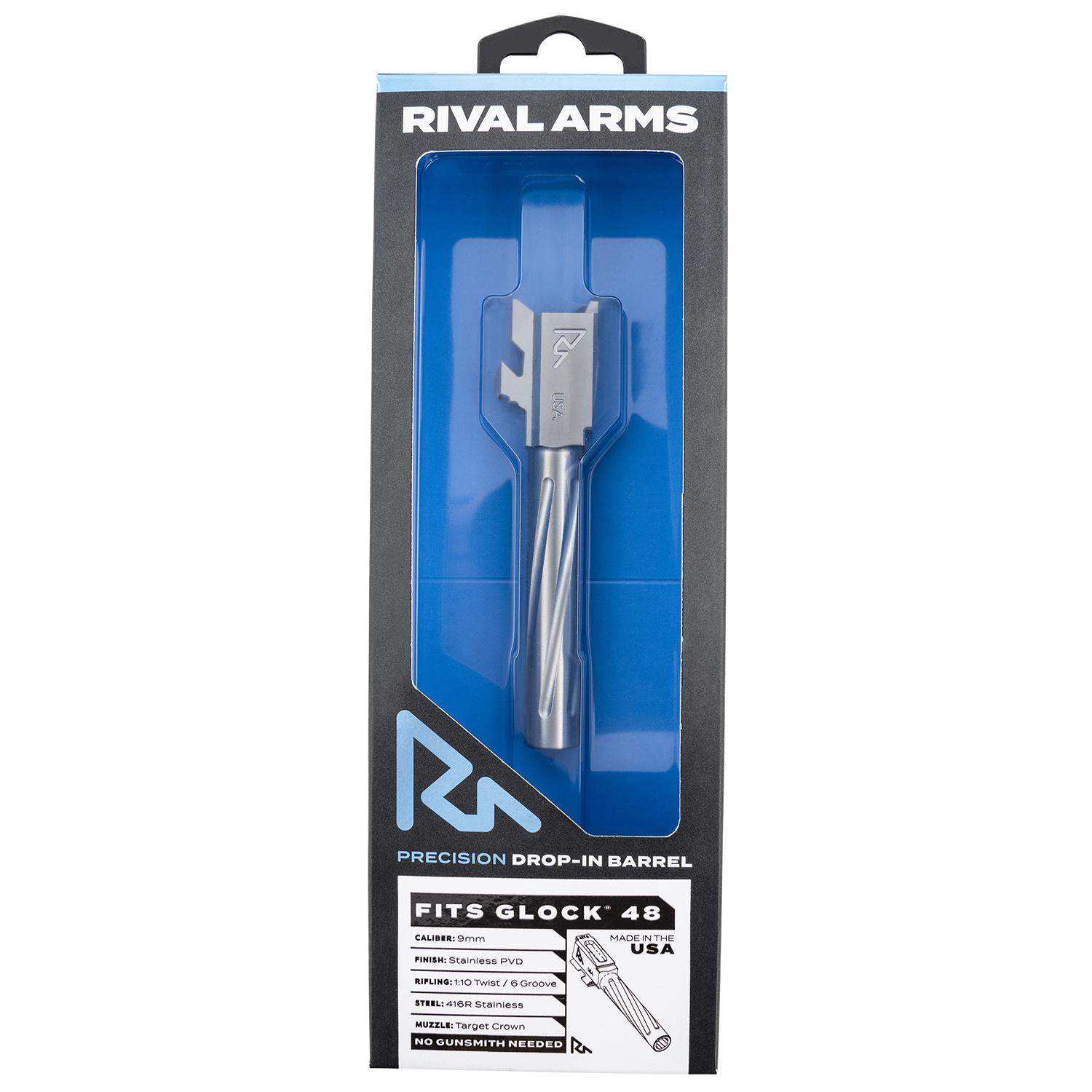 Rival Arms Precision V1 Drop-in Barrel 9MM Luger for Glock 48