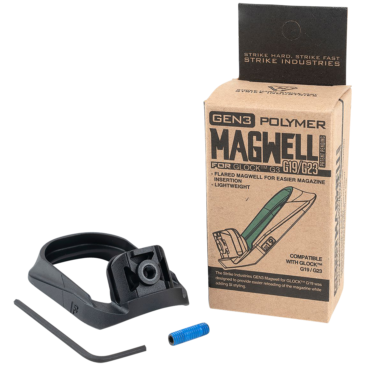 Strike Industries G3 Magwell for Glock 19 & 23 - Flared Polymer