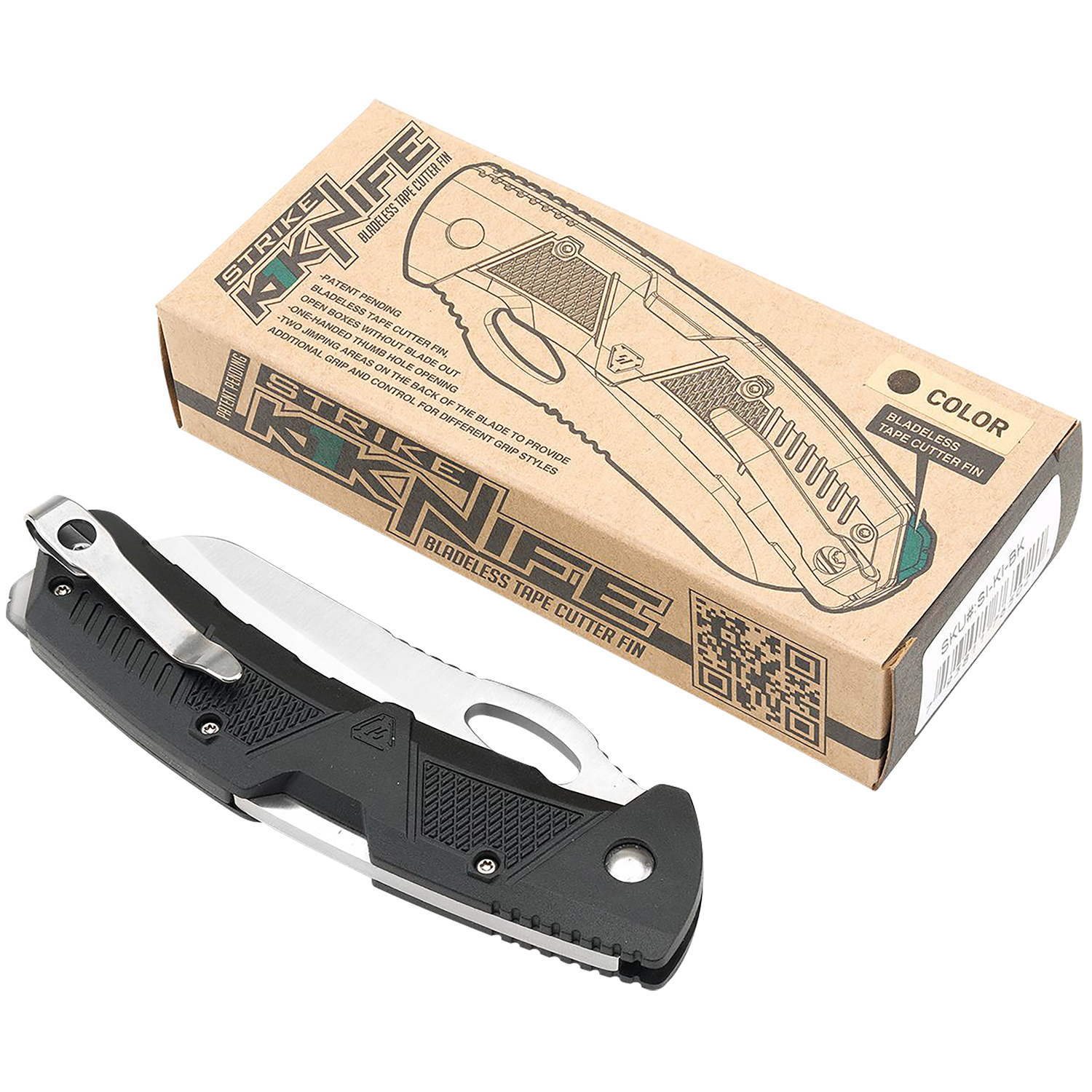 Si K1-BK Strike K1 Knife 3.51 Folding Plain AUS-8A Ss Blade