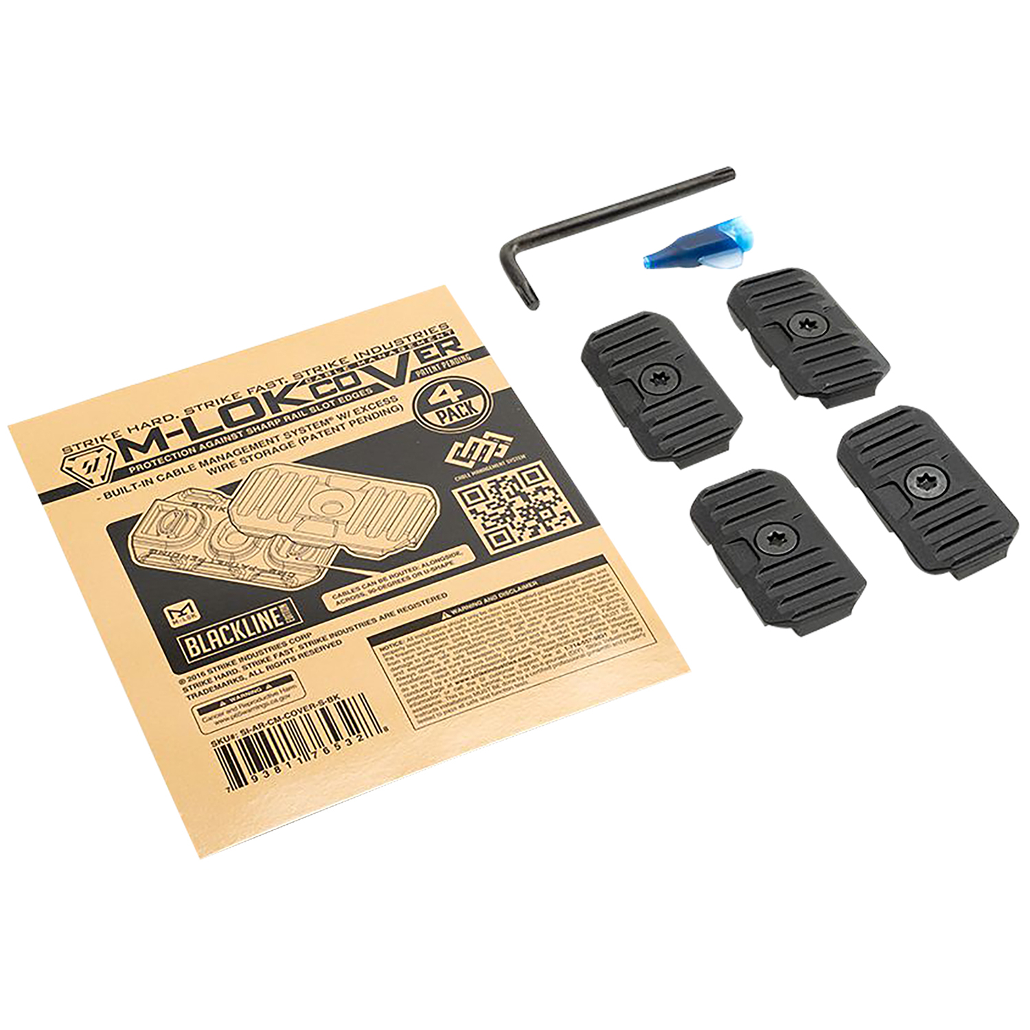 Strike Industries Ar Cable Management Cover Short Black Polymer