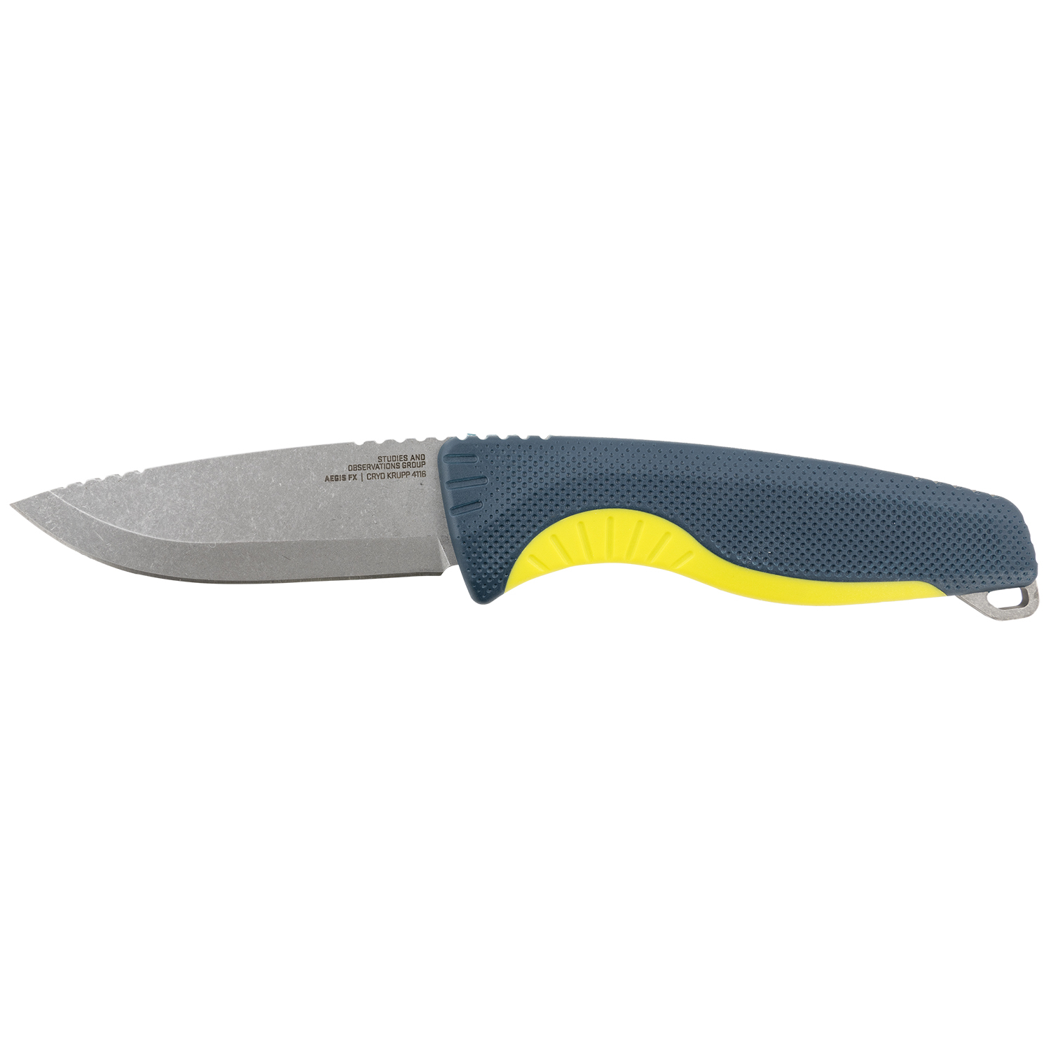 Sog Aegis Fx Indigo/acid Yellow 3.70 Fixed Drop Point Knife