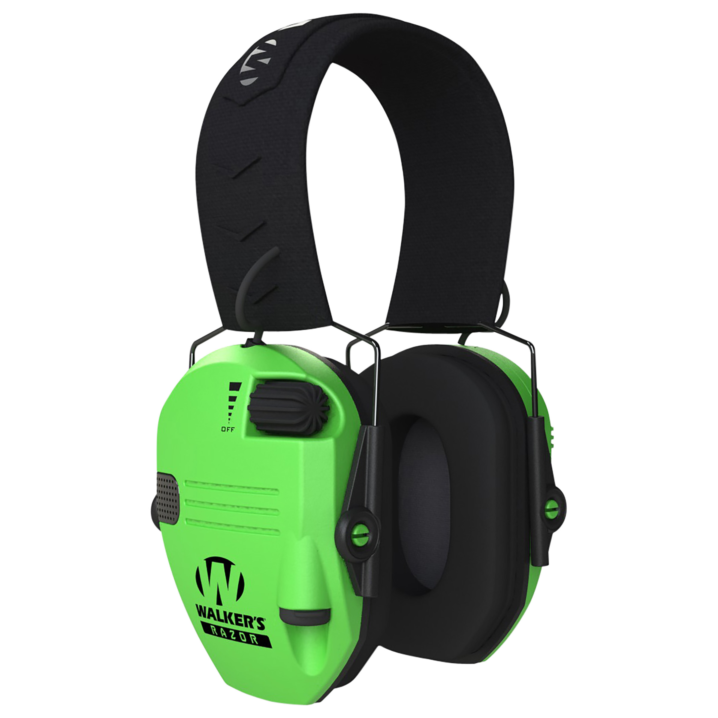 Walkers Razor Slim Electronic Muff Hi-viz Green/black